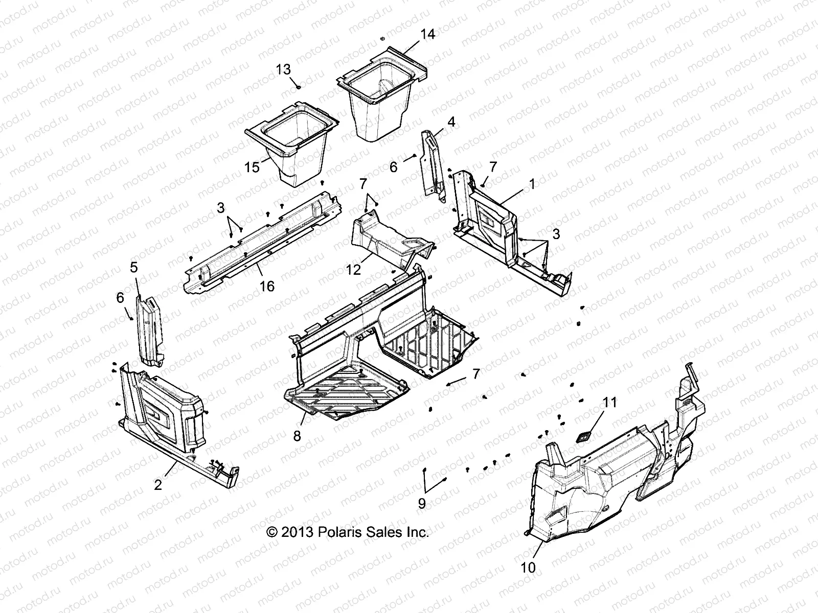 BODY | BODY, FLOOR, FRONT - R14WH88A/9EA ALL OPTIONS (49RGRFLOOR14CREWFRT)