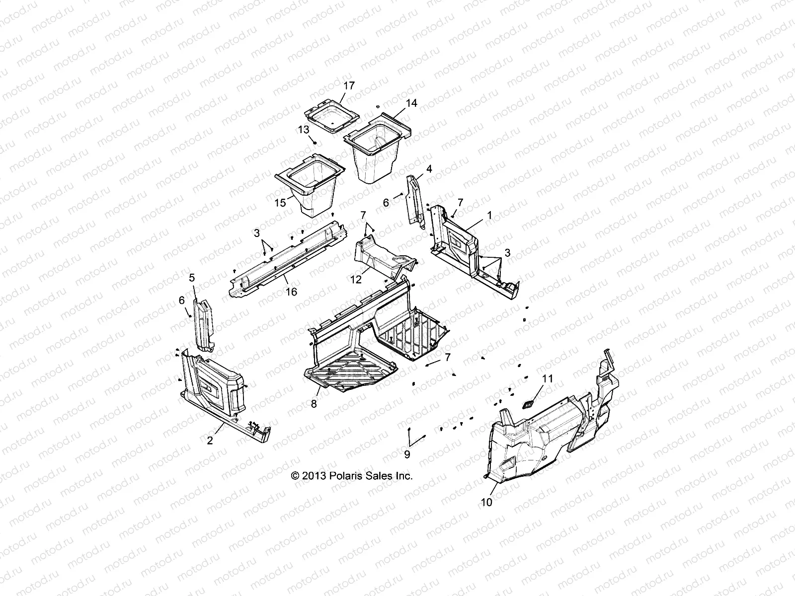 BODY | BODY, FLOOR, FRONT - R15RUA57AA/E57AC (49RGRFLOOR15FSCRWF)