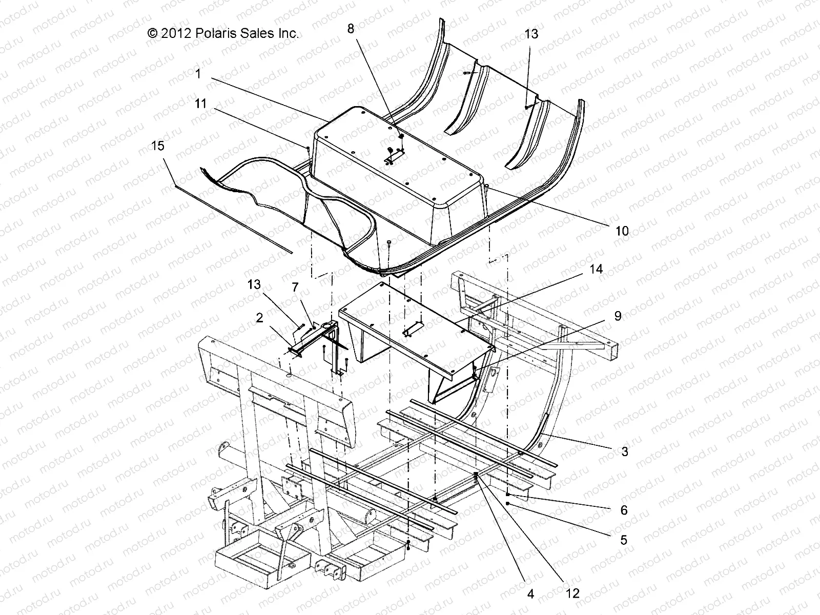 BODY | BODY, FLOOR PANEL, PLASTIC, 4 PASSENGER - L13G4A/L13G4S (49GEMBODY13FLOOR)