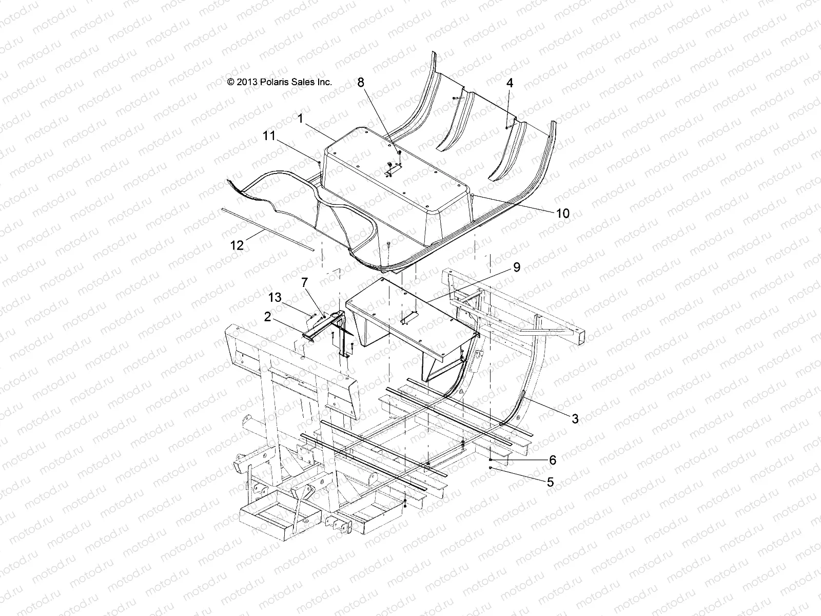 BODY | BODY, FLOOR PANEL, PLASTIC, 4 PASSENGER - L15G4A/L15G4S (49GEMBODY14FLOOR)