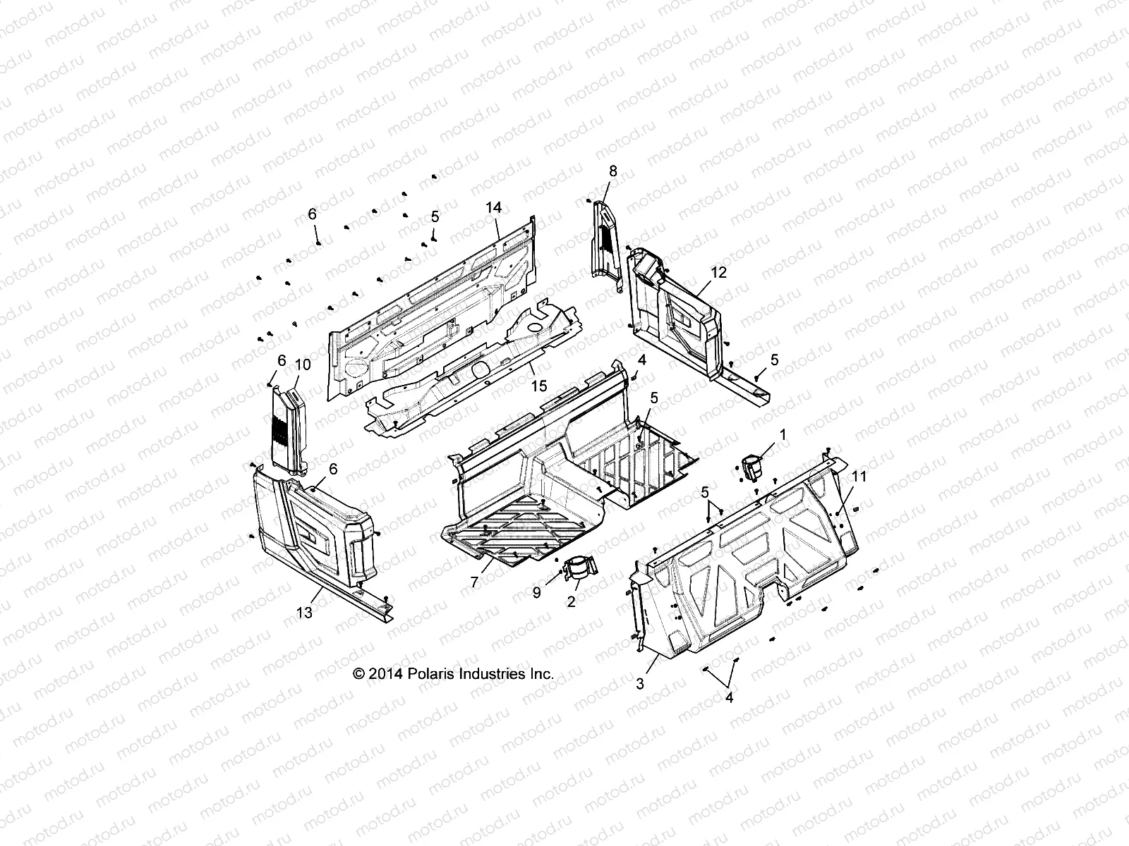 BODY | BODY, FLOOR, REAR - R16RUA/RUE/RVA/RVE ALL OPTIONS (49RGRFLOOR15CREWRR)