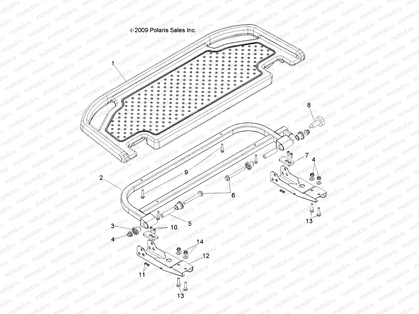 BODY | BODY, FOOTREST, REAR - L10AA08PA/PB/PC (49LEVFOOTRESTRR10BSTN)