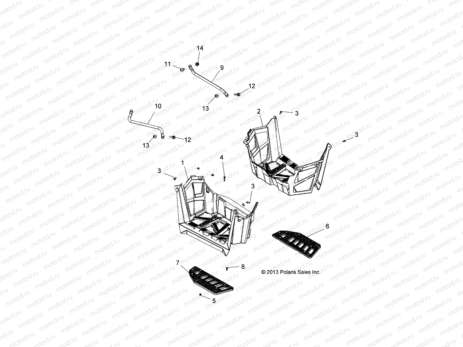 BODY | BODY, FOOTWELLS - A14GH9EFW (49ATVFOOTWELL14850SCRAM)