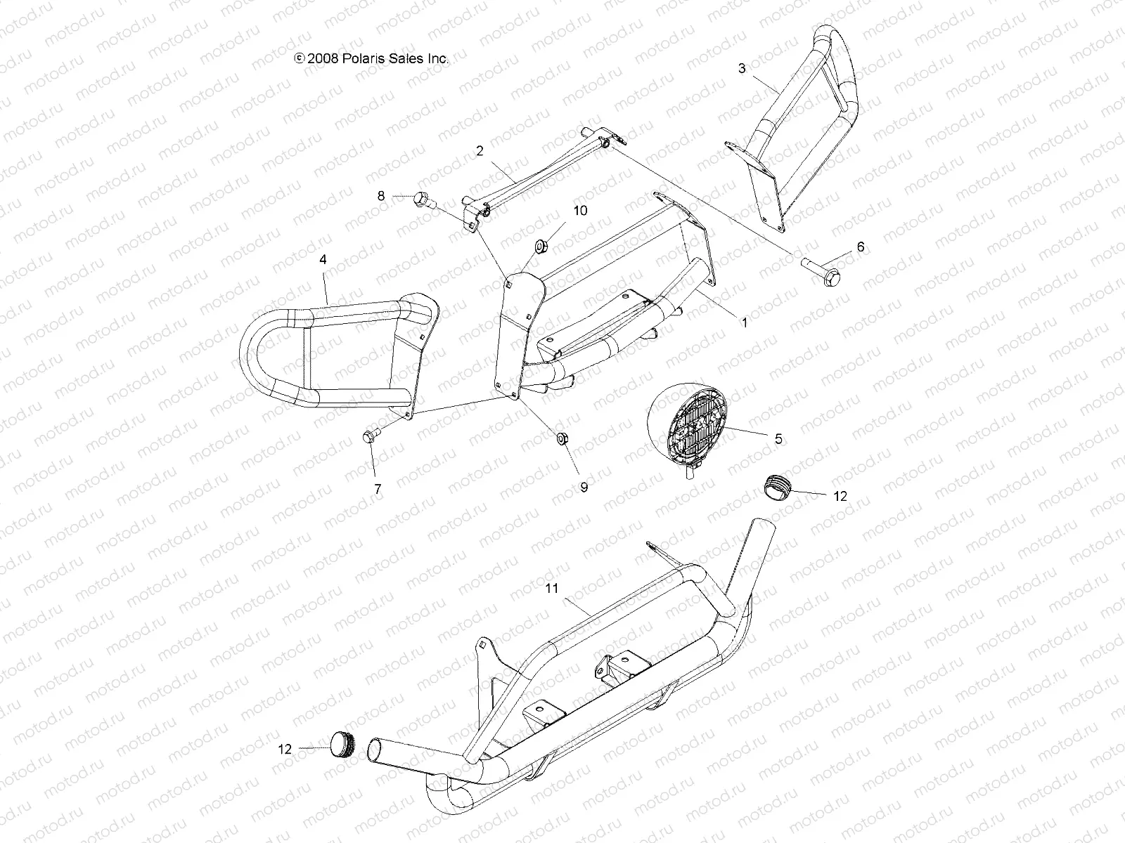 BODY | BODY, FRONT BRUSHGUARD and PIAA LIGHTS - A09ZX85AR/8XAG (49ATVGUARD09SPEPS850)