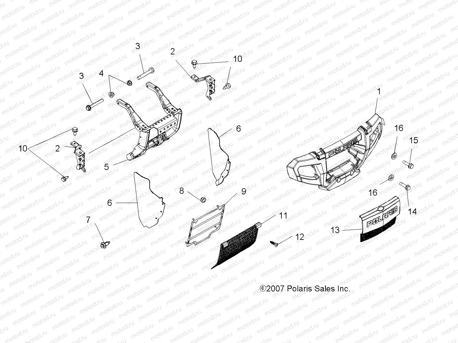 BODY | BODY, FRONT BUMPER and MOUNTING - A08DN76FC (49ATVBUMPER08SPTRG800I)