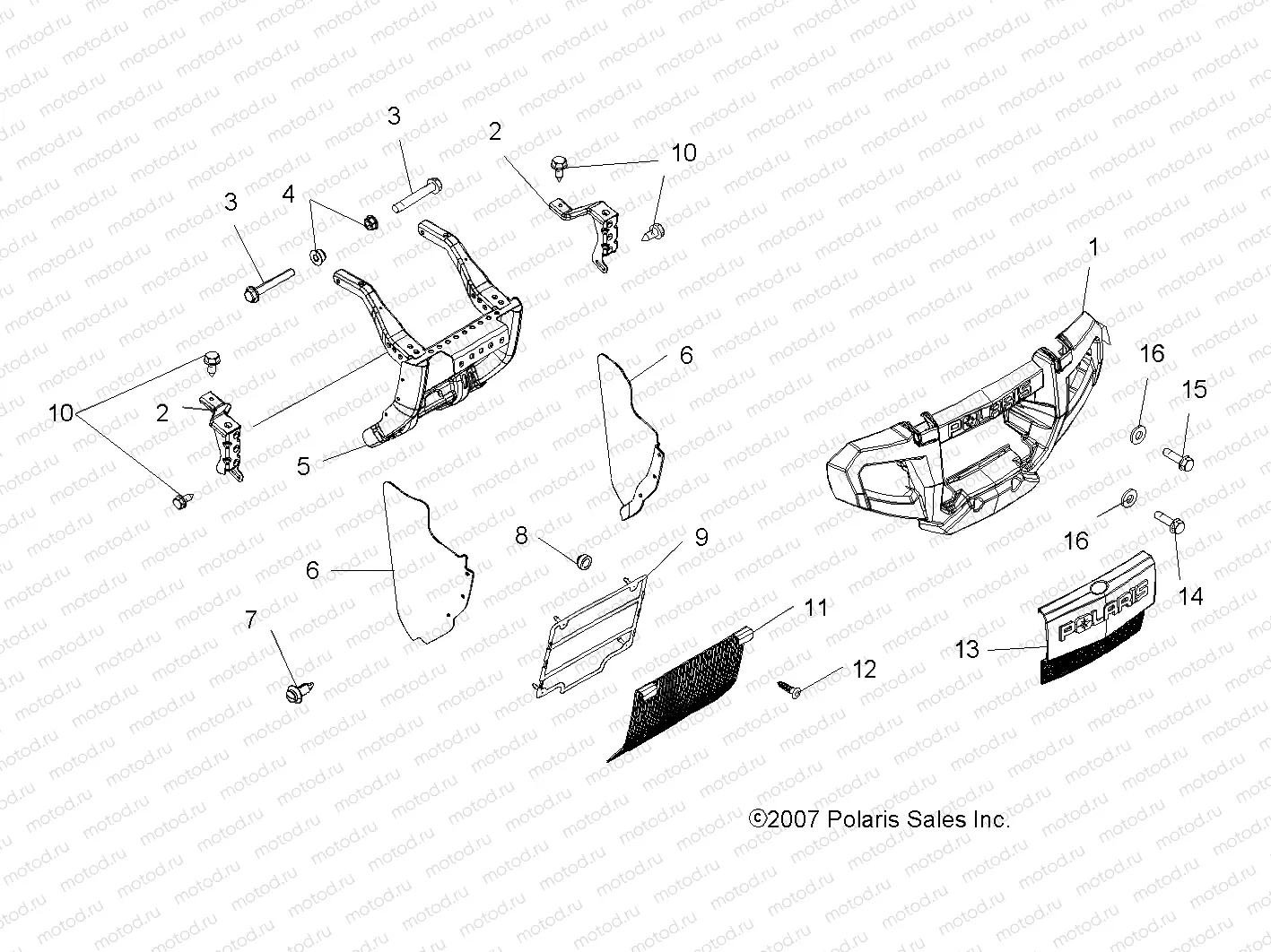 BODY | BODY, FRONT BUMPER and MOUNTING - A08TN50EA (49ATVBUMPER08X2500QUAD)