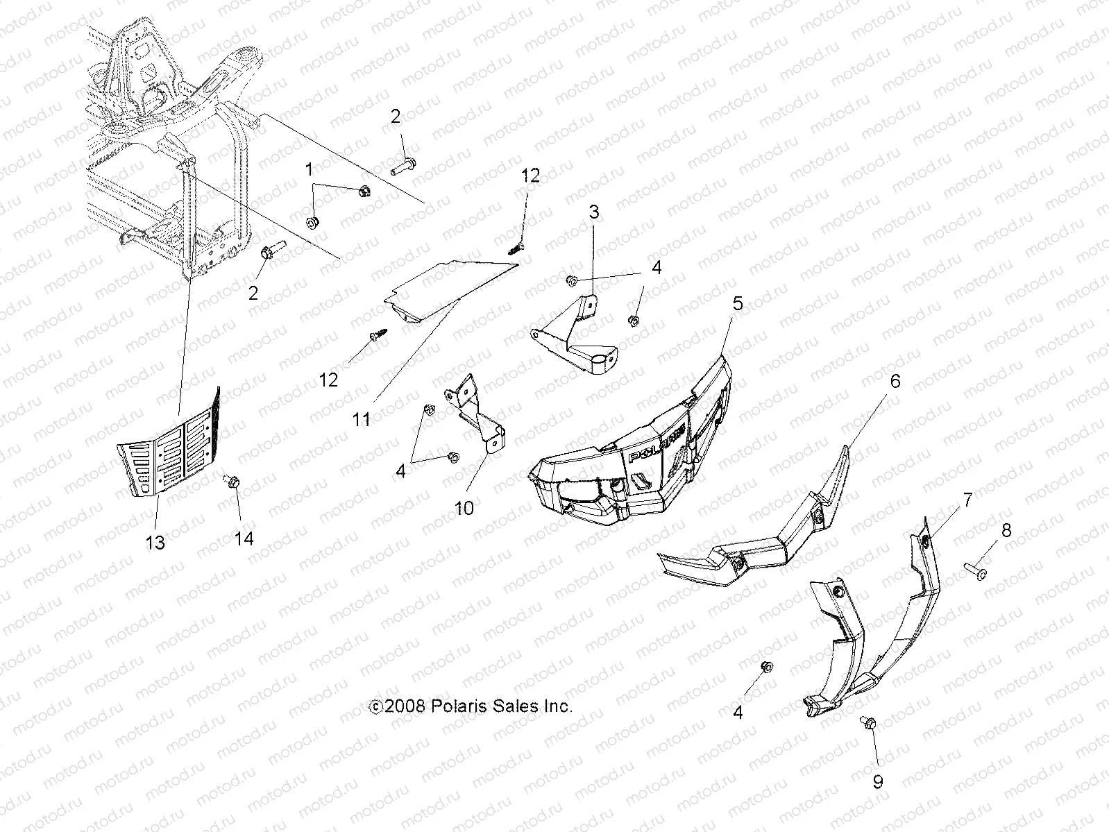 BODY | BODY, FRONT BUMPER and MOUNTING - A09LH46AQ/AX/AZ (49ATVBUMPER08SP400)