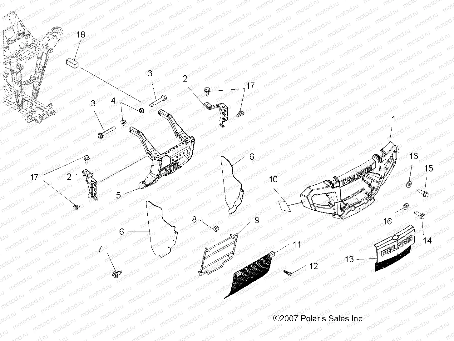 BODY | BODY, FRONT BUMPER and MOUNTING - A09MH50AS/AX/AZ (49ATVBUMPER08SP500)