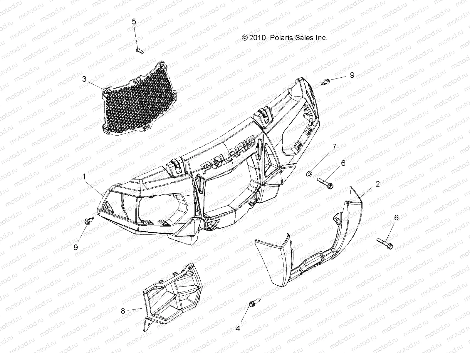 BODY | BODY, FRONT BUMPER and MOUNTING - A09ZN55AL/AQ/AS/AT/AX (49ATVBUMPER09XP550)