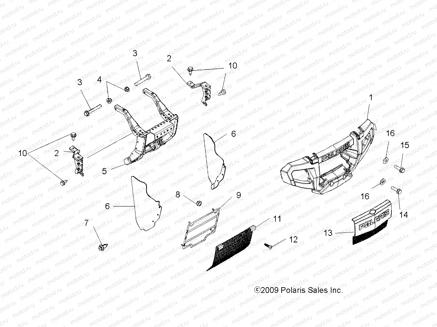 BODY | BODY, FRONT BUMPER and MOUNTING - A10DH50FX (49ATVBUMPER10SP500TRGI)