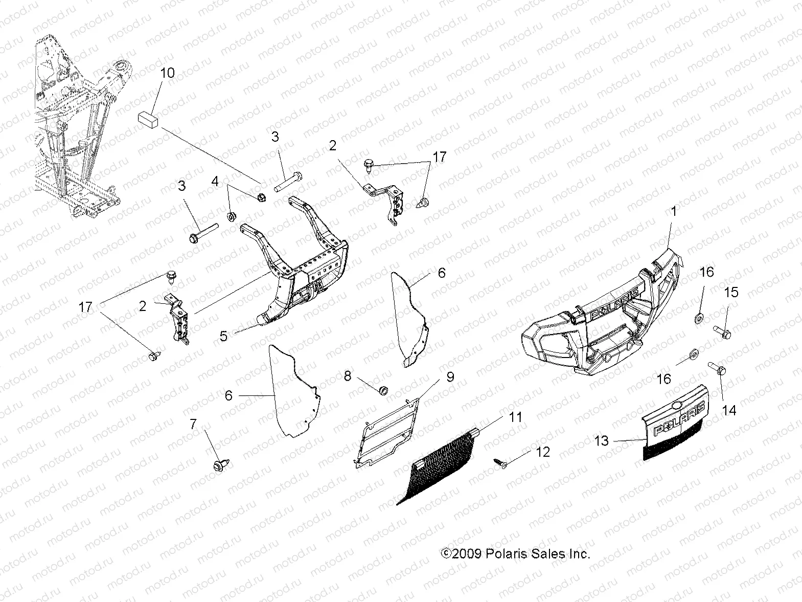 BODY | BODY, FRONT BUMPER and MOUNTING - A10MH50FX/FF (49ATVBUMPER10SP500I)