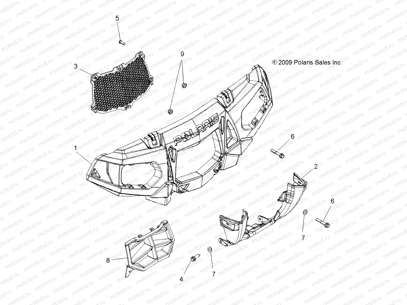 BODY | BODY, FRONT BUMPER and MOUNTING - A10ZX55FX/FF (49ATVBUMPER10SPXP550)