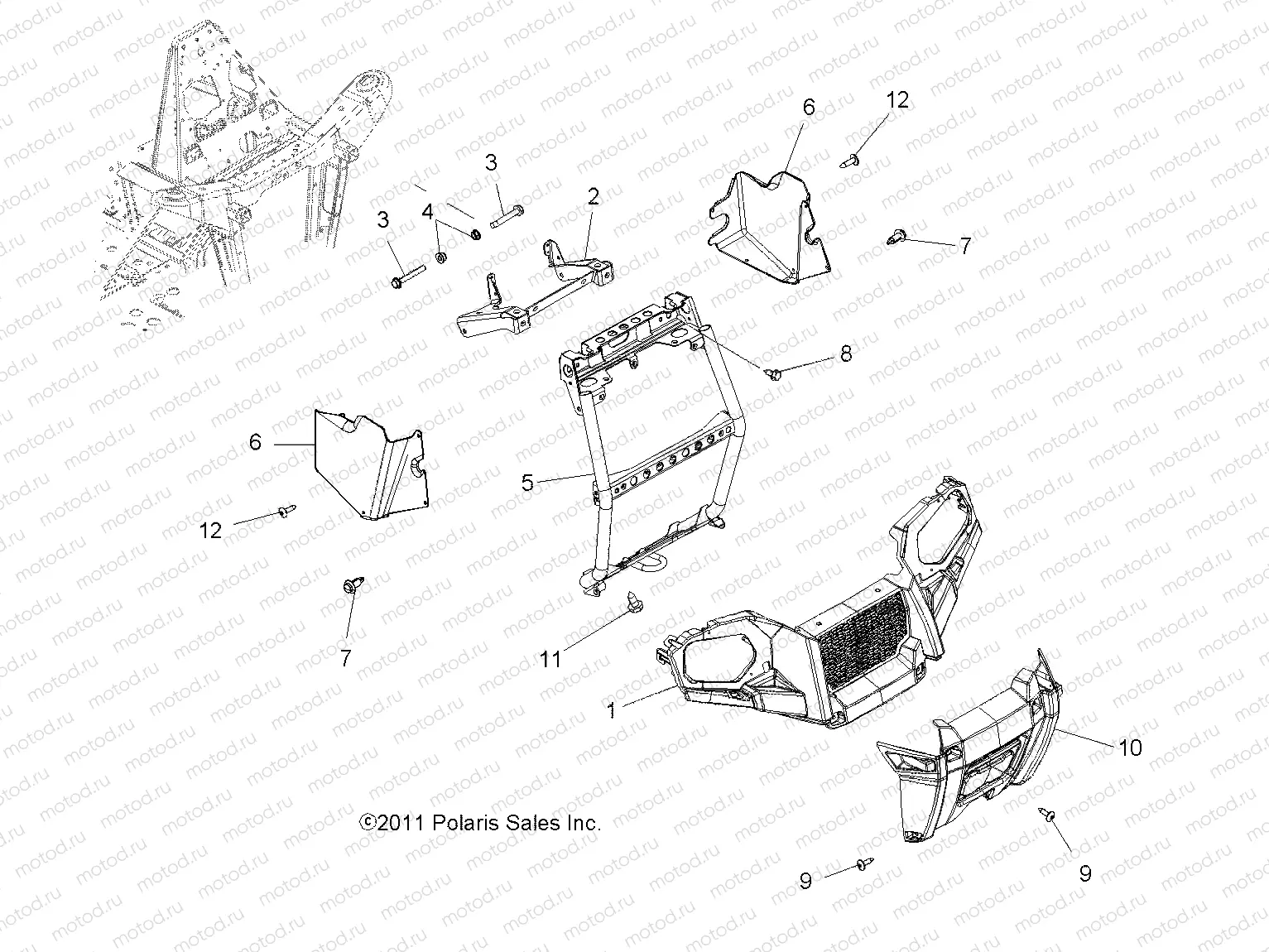BODY | BODY, FRONT BUMPER and MOUNTING - A12CF76AA (49ATVBUMPER12SP6X6)