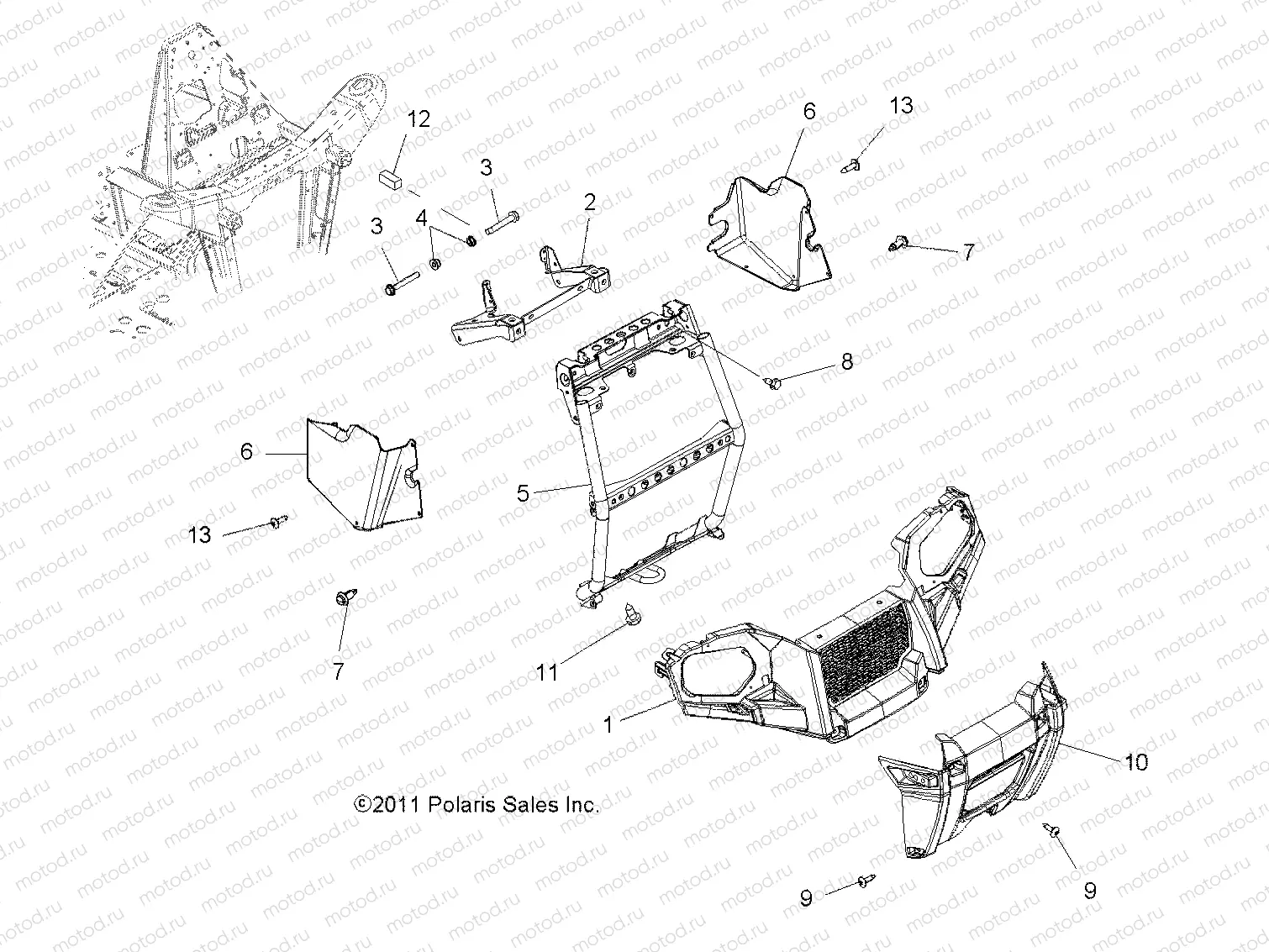 BODY | BODY, FRONT BUMPER and MOUNTING - A13MB46FZ (49ATVBUMPER12SP500F)