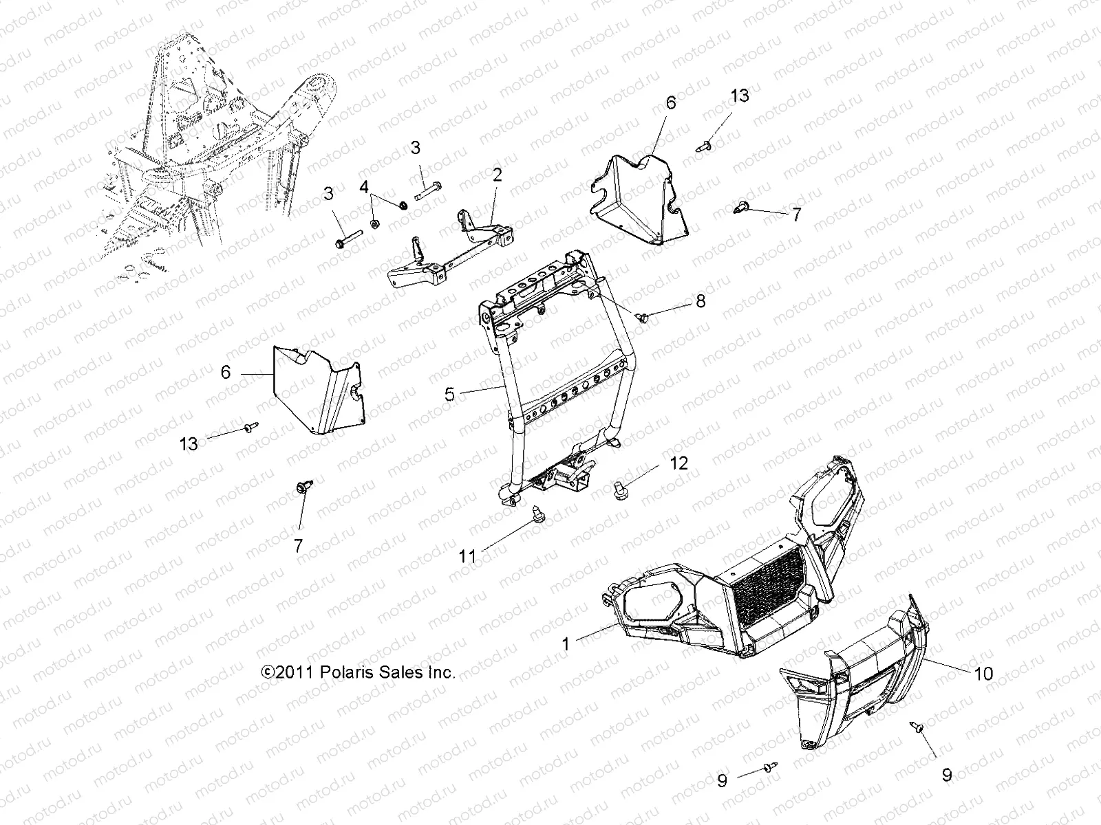 BODY | BODY, FRONT BUMPER and MOUNTING - A13MN50ET/EX (49ATVBUMPER12SP500TR)