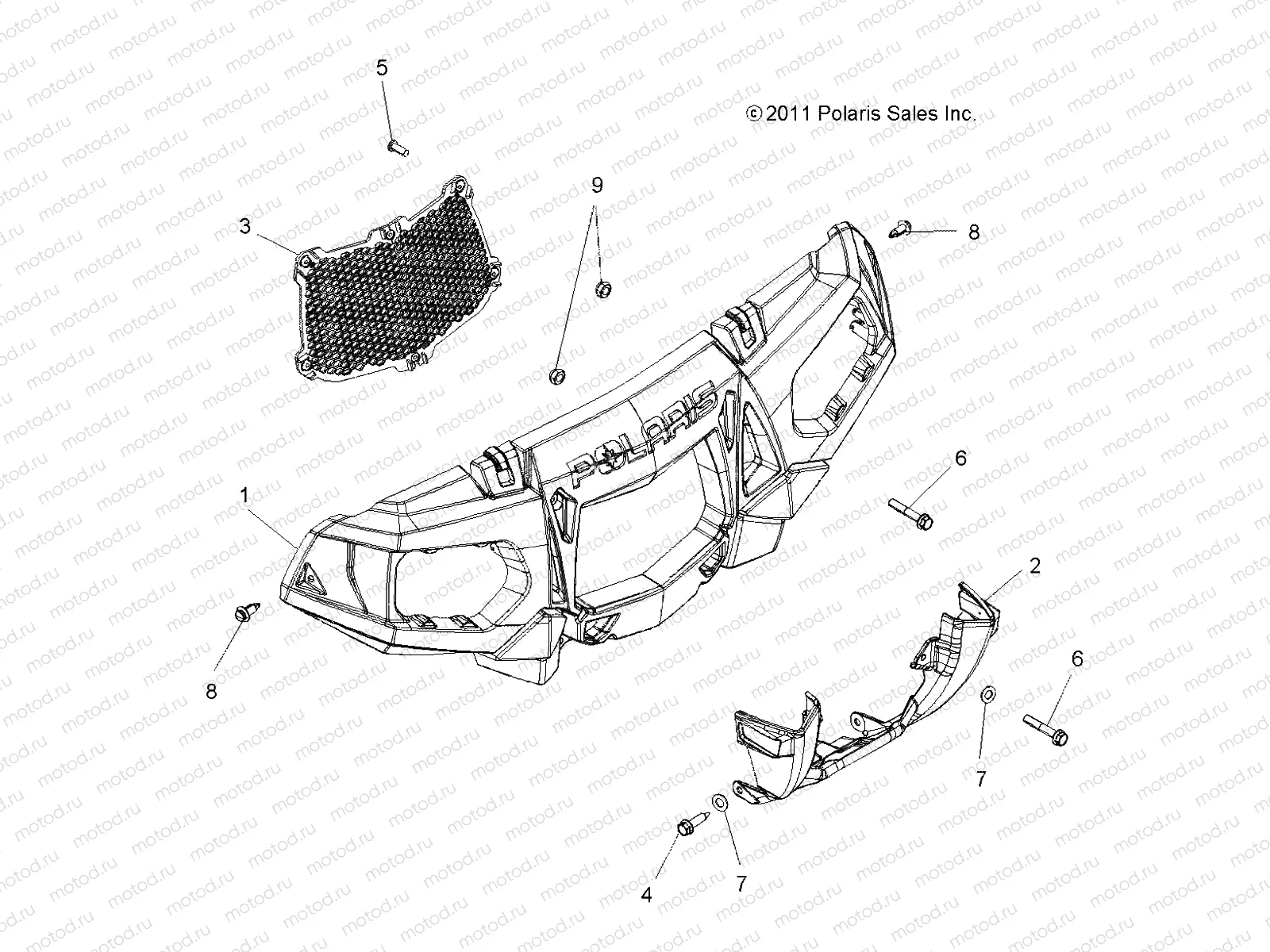 BODY | BODY, FRONT BUMPER and MOUNTING - A14ZN5EFM (49ATVBUMPER12SP550F)