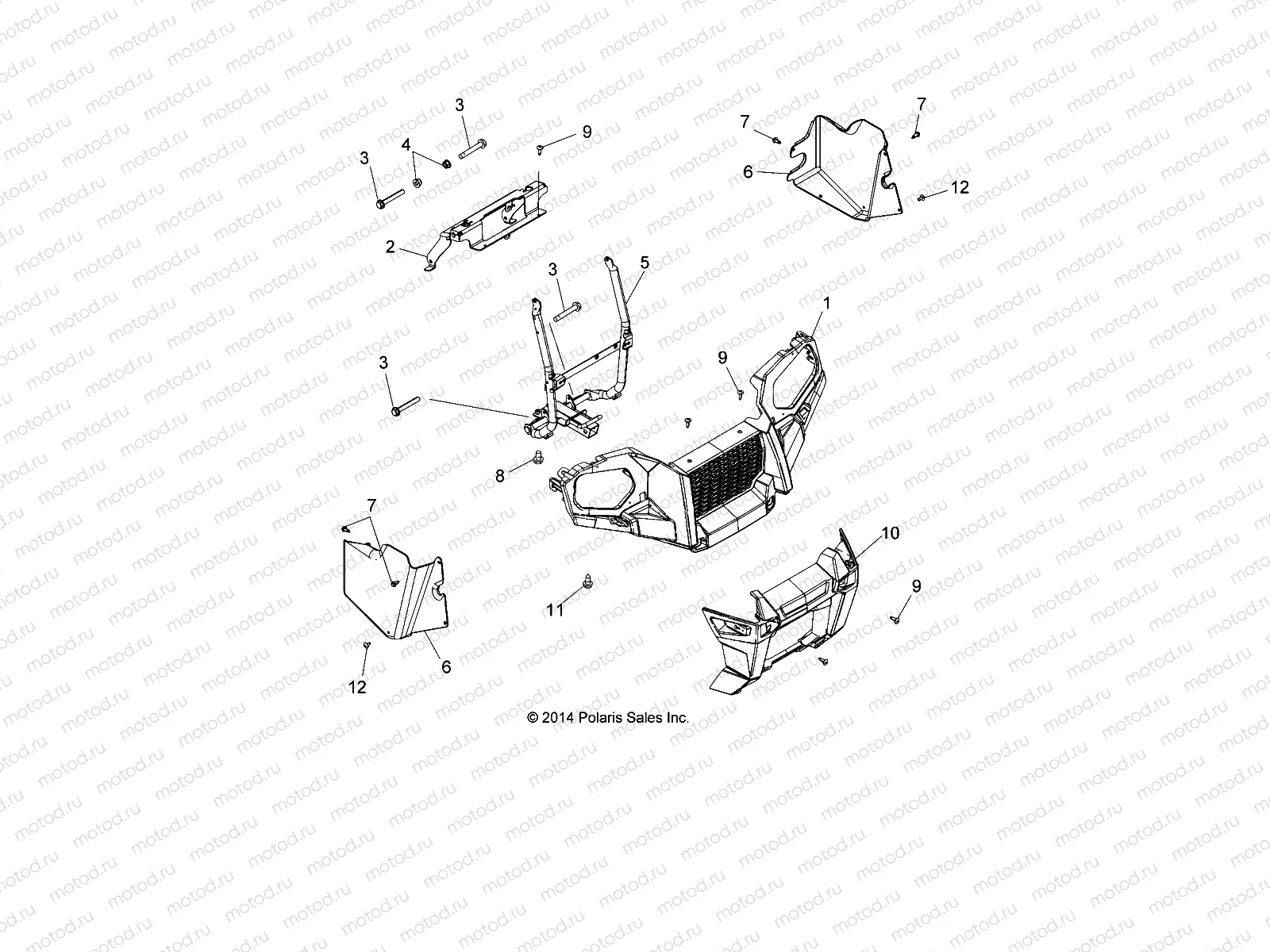 BODY | BODY, FRONT BUMPER and MOUNTING - A15SET57CA/S57CJ/CA (49ATVBUMPER15TRCTR)
