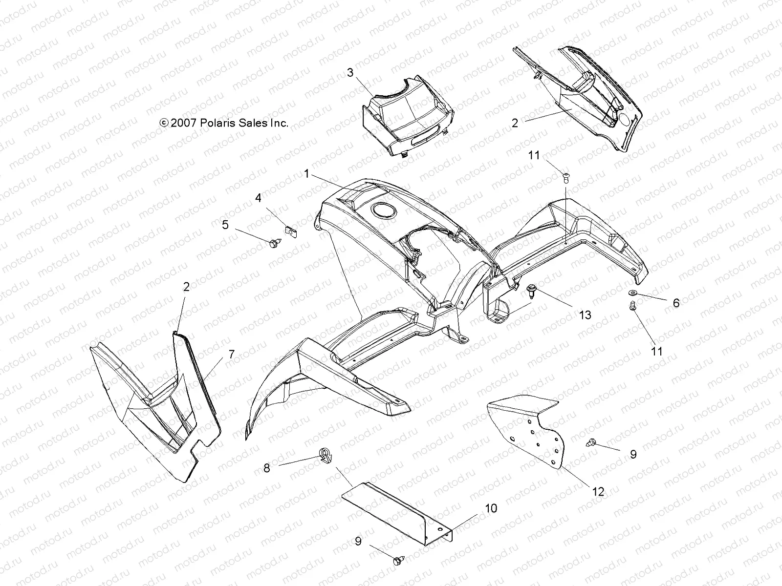BODY | BODY, FRONT CAB - A08MH50SS/SQ (49ATVCAB08SP500)