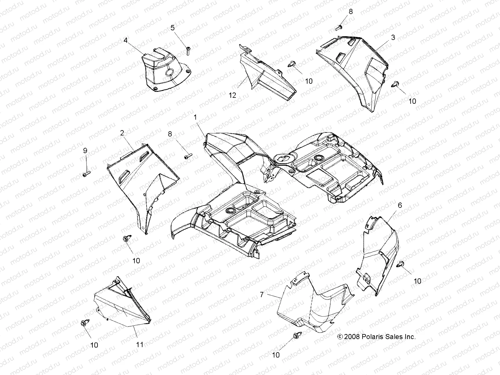 BODY | BODY, FRONT CAB - A09ZX85/8X ALL OPTIONS (49ATVCAB09SPXP550)