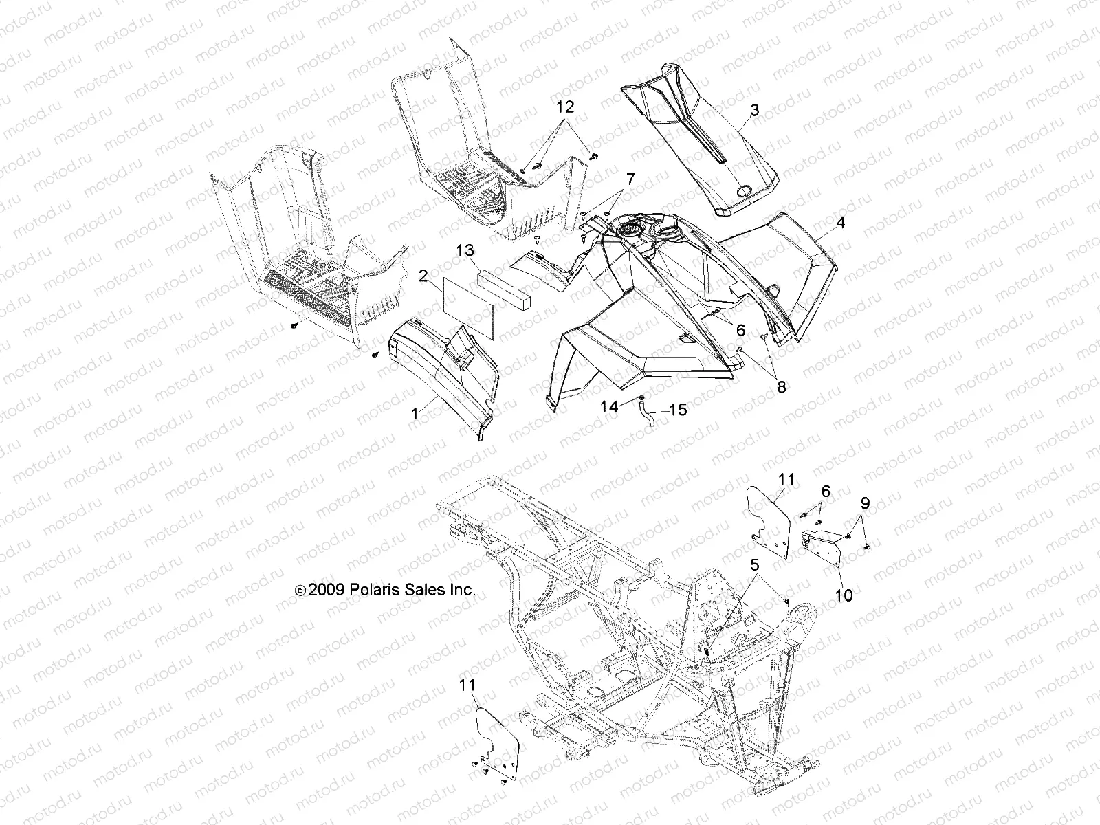 BODY | BODY, FRONT CAB and SIDE PANELS - A10EA32AA (49ATVCAB10BOSS)
