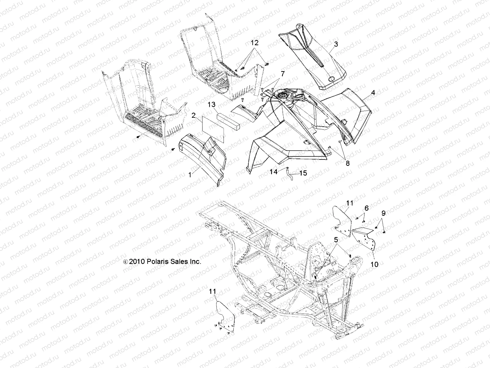 BODY | BODY, FRONT CAB and SIDE PANELS - A11EA32FA (49ATVCAB11BOSSI)