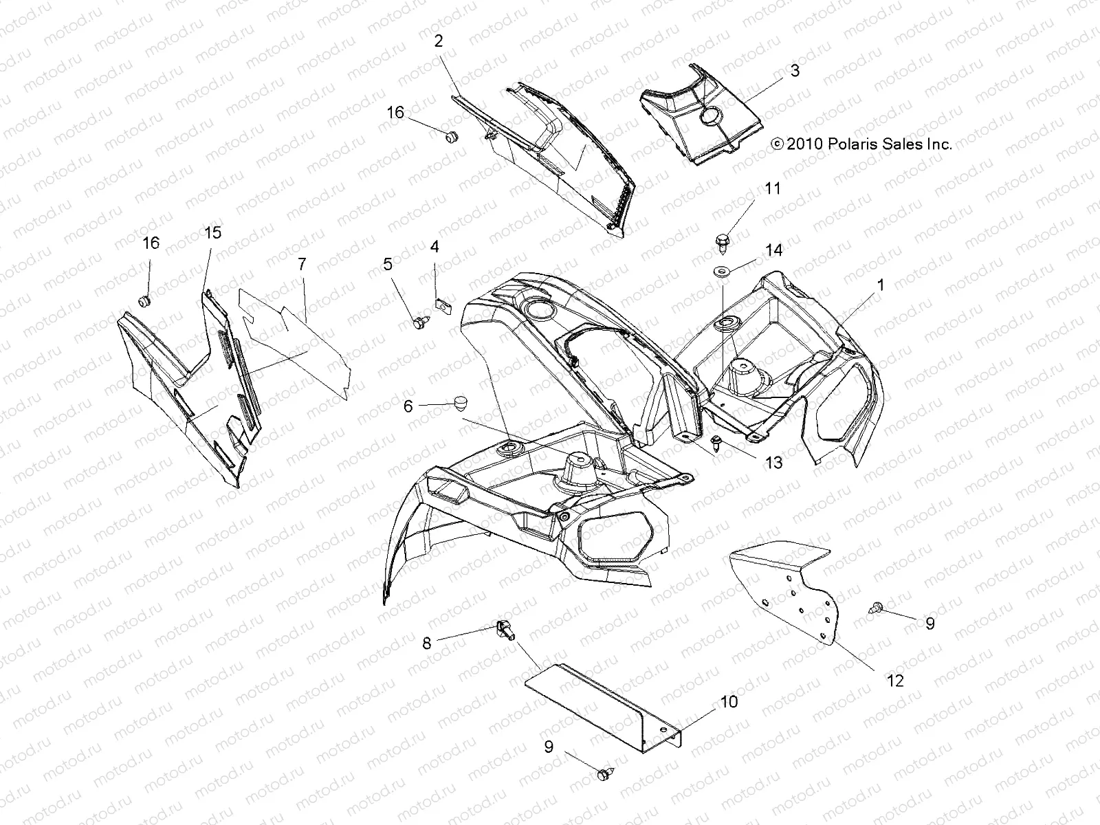 BODY | BODY, FRONT CAB and SIDE PANELS - A11MB46FZ (49ATVCAB11SP500)