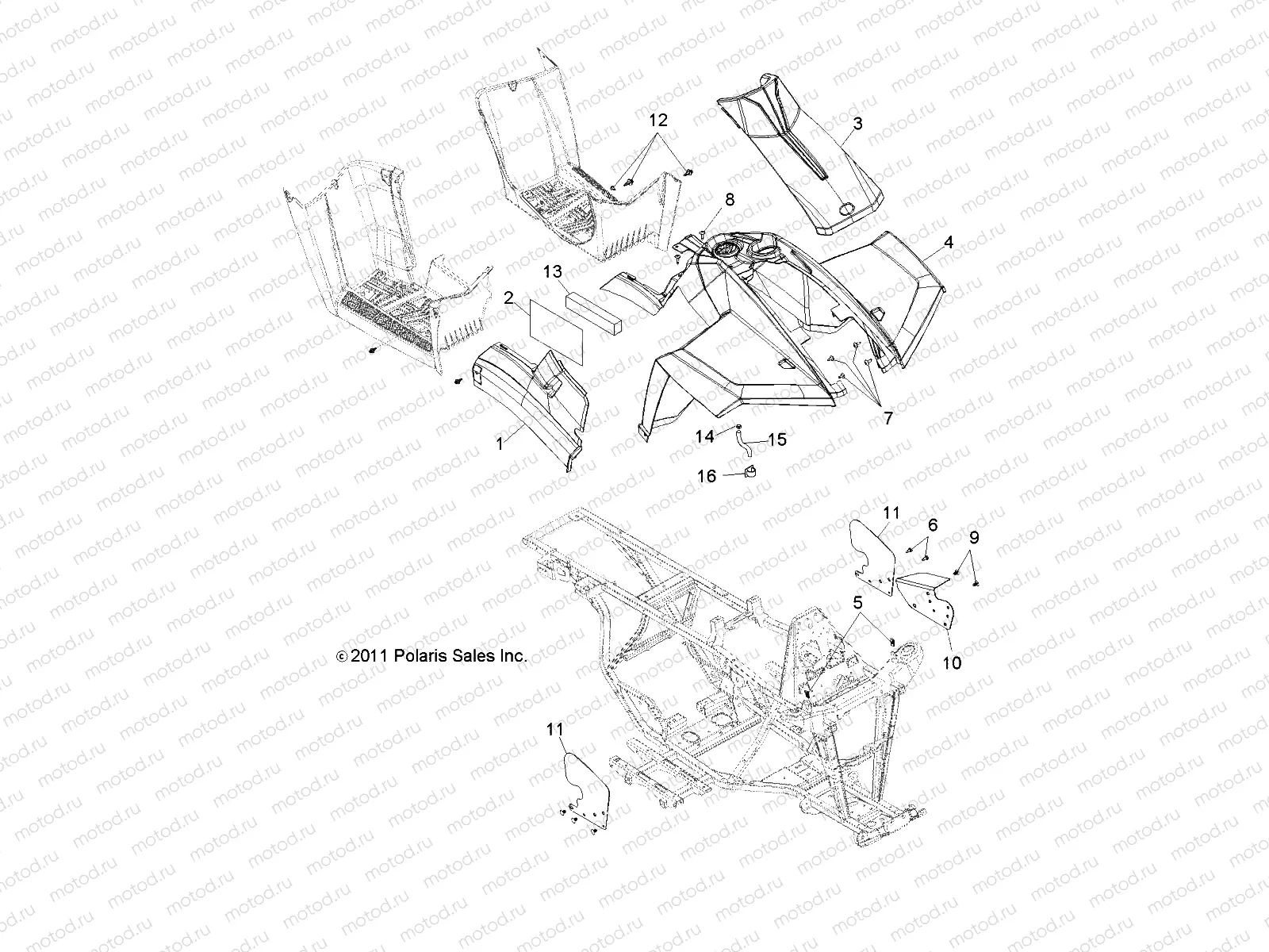 BODY | BODY, FRONT CAB and SIDE PANELS - A12EA32AA (49ATVCAB12TBOSS)