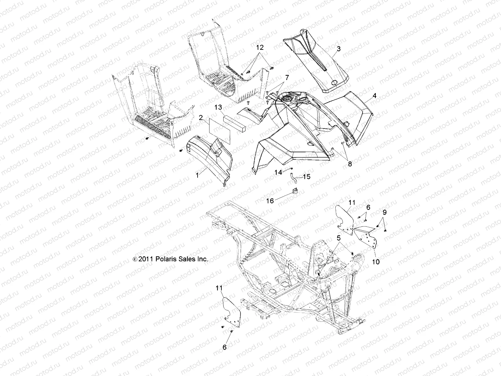 BODY | BODY, FRONT CAB and SIDE PANELS - A13EA32FA (49ATVCAB12BOSSI)