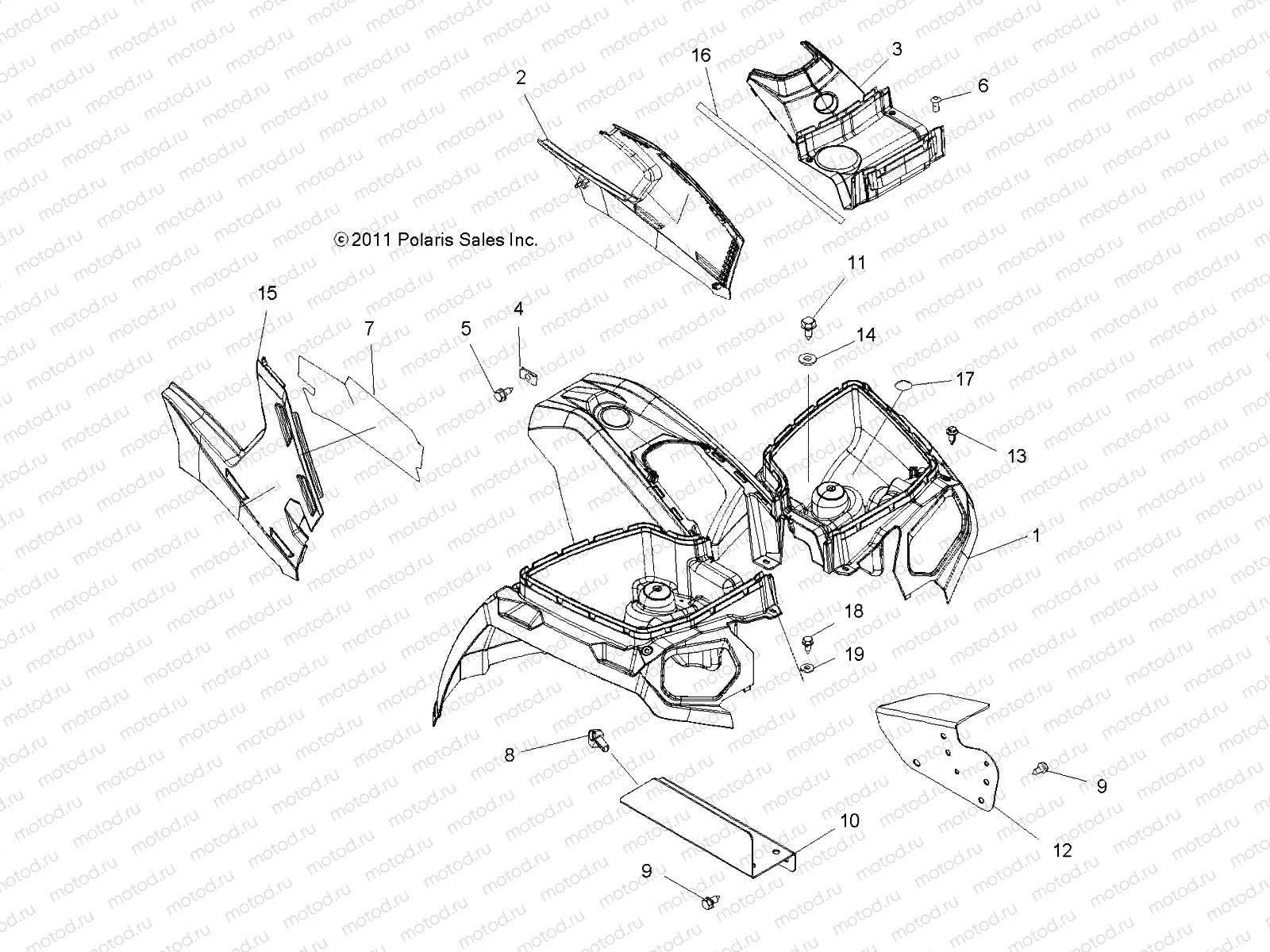 BODY | BODY, FRONT CAB and SIDE PANELS - A13MH50AJ/AQ/AX/AZ (49ATVCAB12SP400)