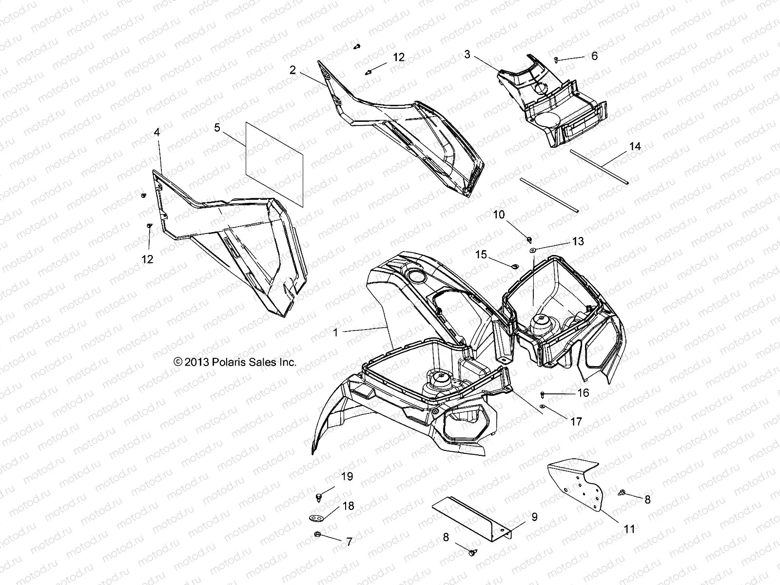 BODY | BODY, FRONT CAB and SIDE PANELS - A14MX5ETH (49ATVCAB14570UTE)