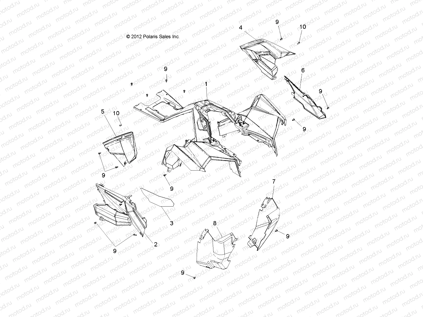 BODY | BODY, FRONT CAB and SIDE PANELS - A16SVE95NM/AN2 (49ATVCAB13850SCRAM)