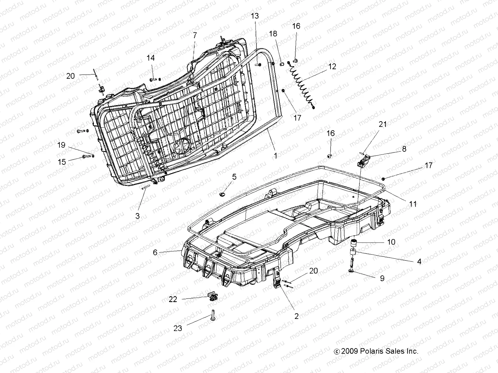 BODY | BODY, FRONT CARGO BOX (Built 12/17/09 and Before) - A10ZX85AK (49ATVBOX10SPXP850)