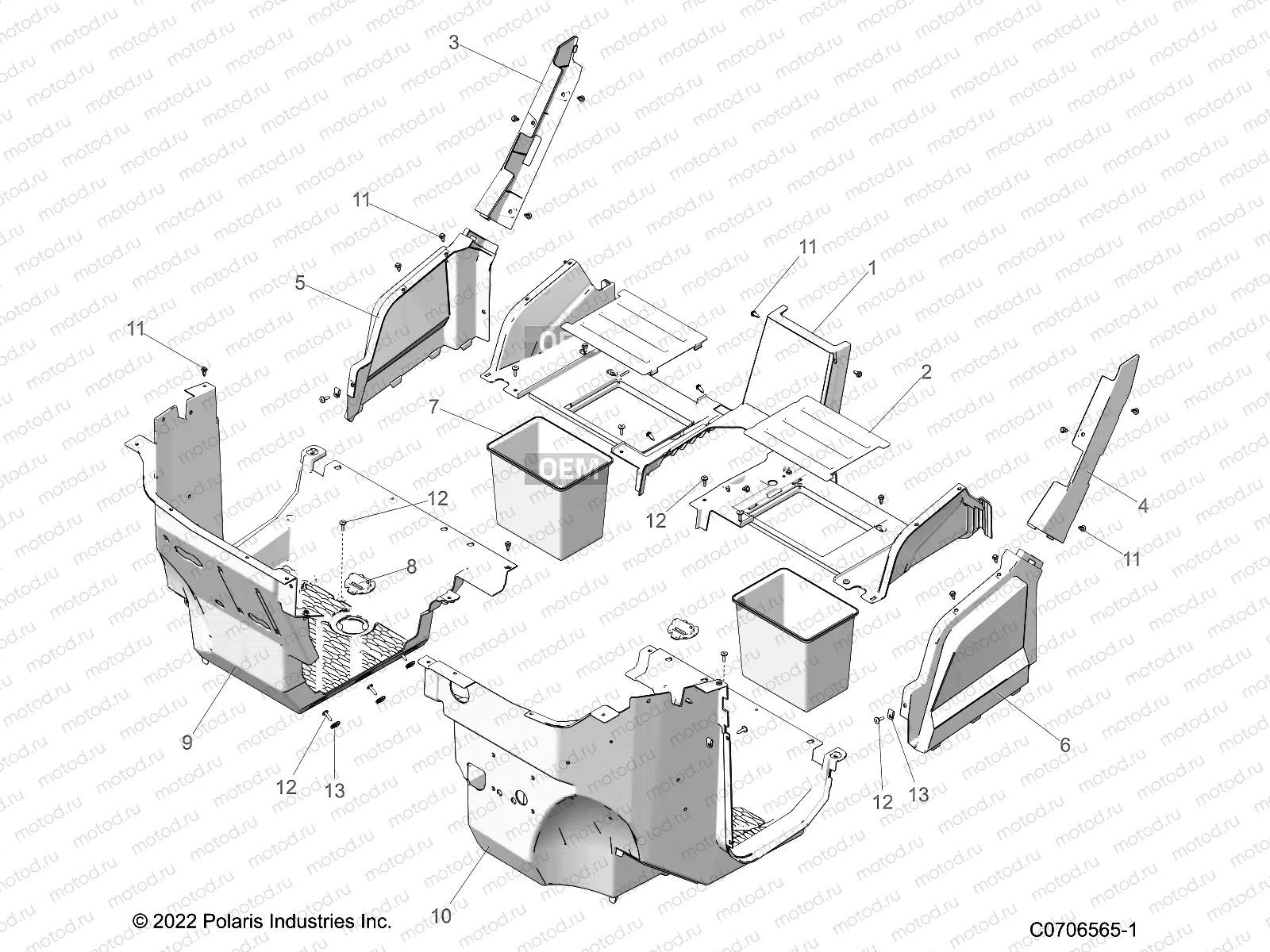 BODY | BODY, FRONT CLOSEOFF AND FLOOR - G23GMK99A/99B (C0706565-1)