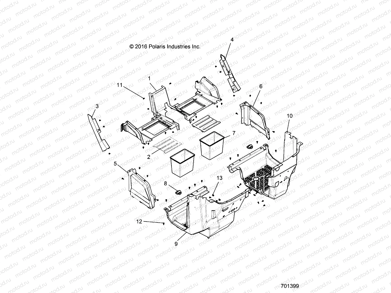 BODY | BODY, FRONT CLOSEOFF AND FLOOR - R19RHE99AD/BD/LD/KAK/BK (701399)