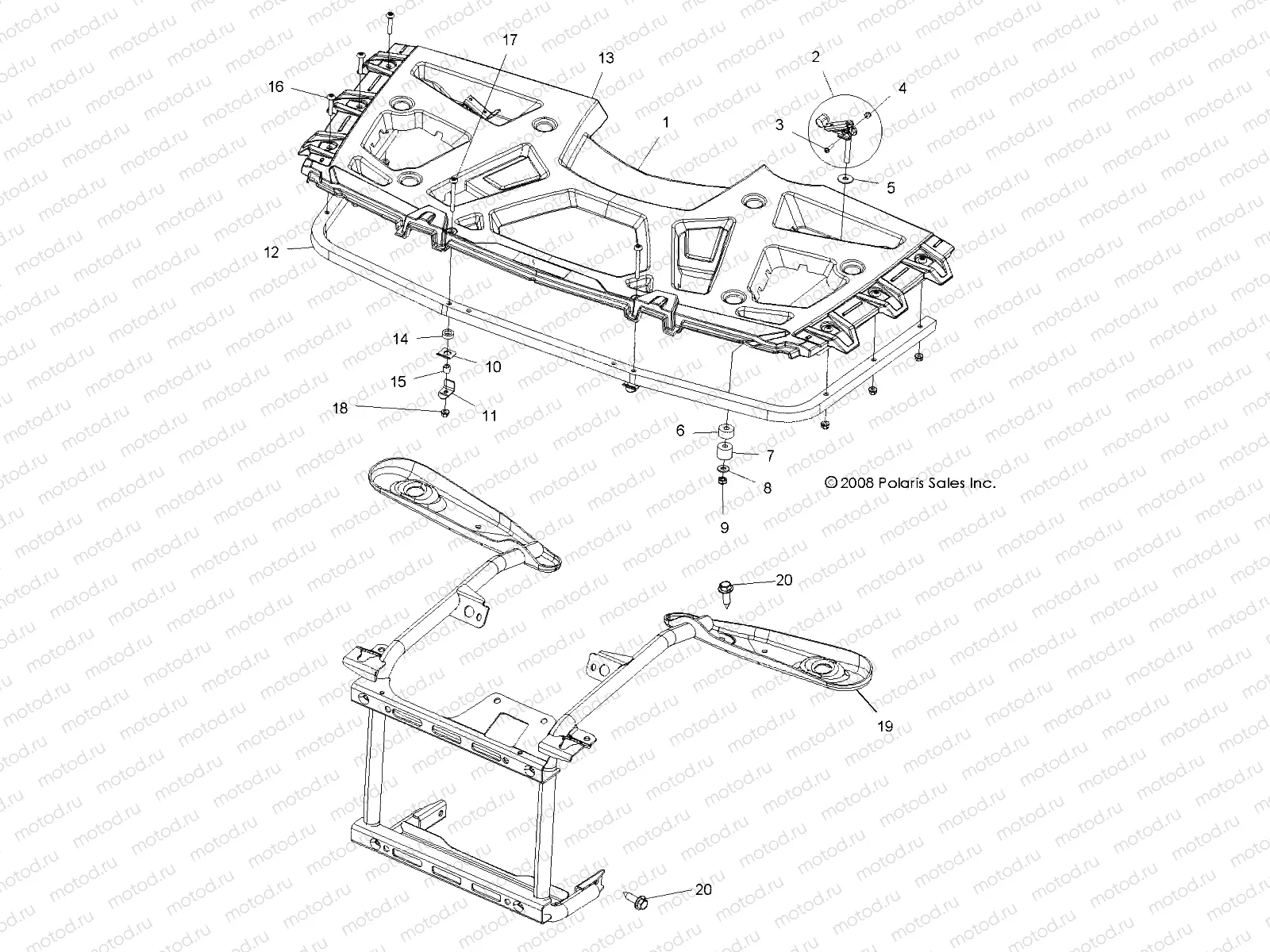 BODY | BODY, FRONT RACK - A09ZN55AL/AQ/AS/AT/AX (49ATVRACKMTG09SPXP550)