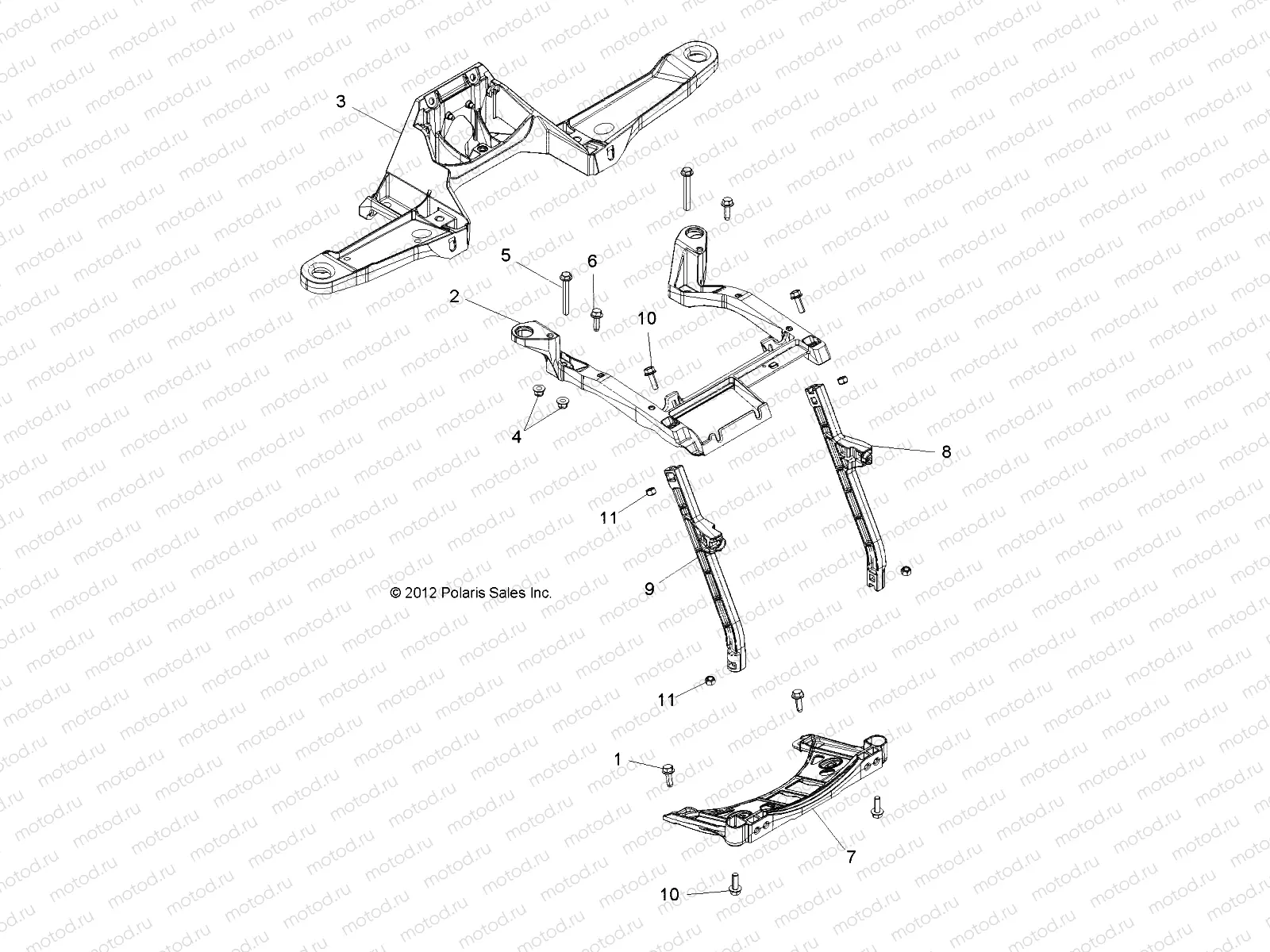 BODY | BODY, FRONT RACK SUPPORT - A18SVA85B5 (49ATVRACKMTG13850SCRAM)