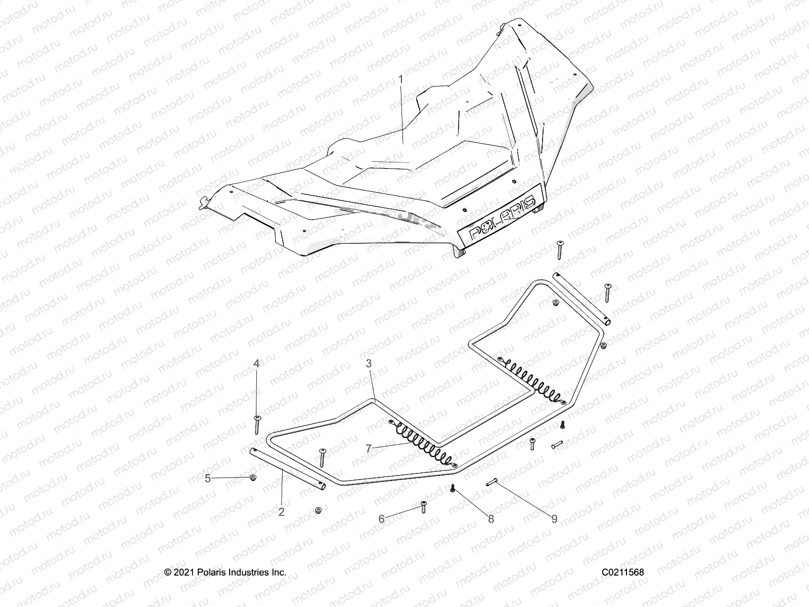 BODY | BODY, FRONT STORAGE COVER - A23SEE57P2/PL (C0211568)