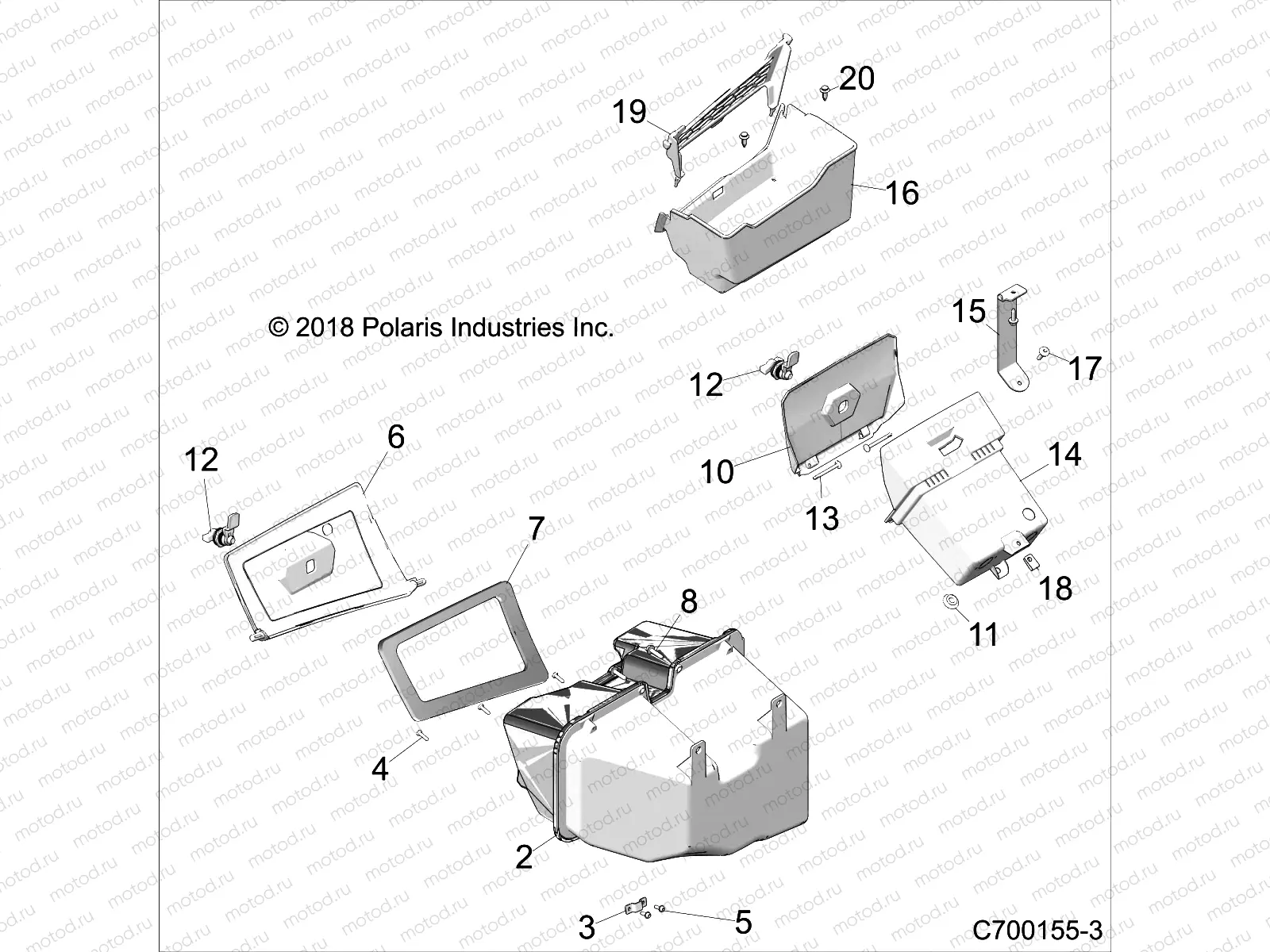 BODY | BODY, FRONT STORAGE - Z18VEL92BK/BR/LK (C700155-3)