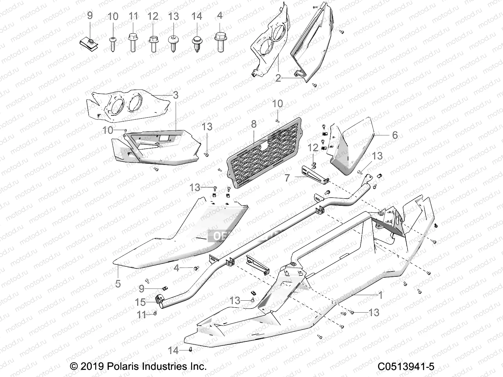 BODY | BODY, FRONT WING (S MODELS) - T22AASGDAA/BA/SHDAA/BA/TGDAA/AB/BA/BB/THDAA/AB/BA/BB (C0513941-5)