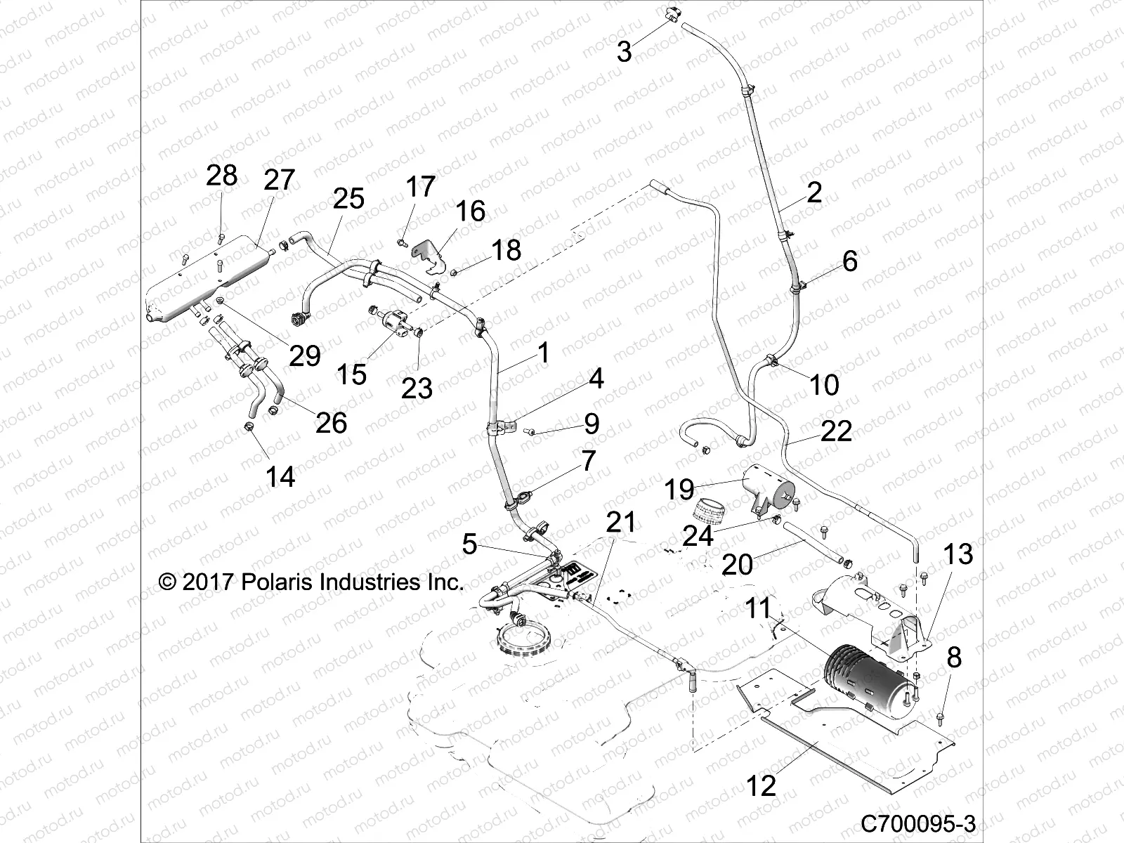 BODY | BODY, FUEL LINE EVAP - Z19VGE99BK/BW (C700095-33)