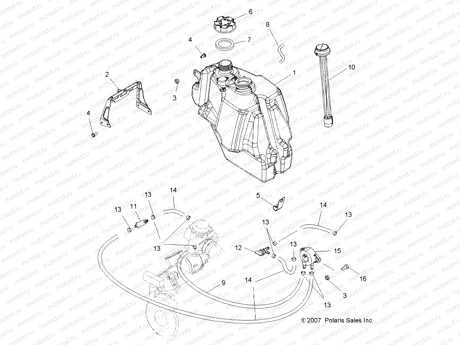 BODY | BODY, FUEL TANK - A08LB27AA (49ATVFUEL0808HAWKINTL)