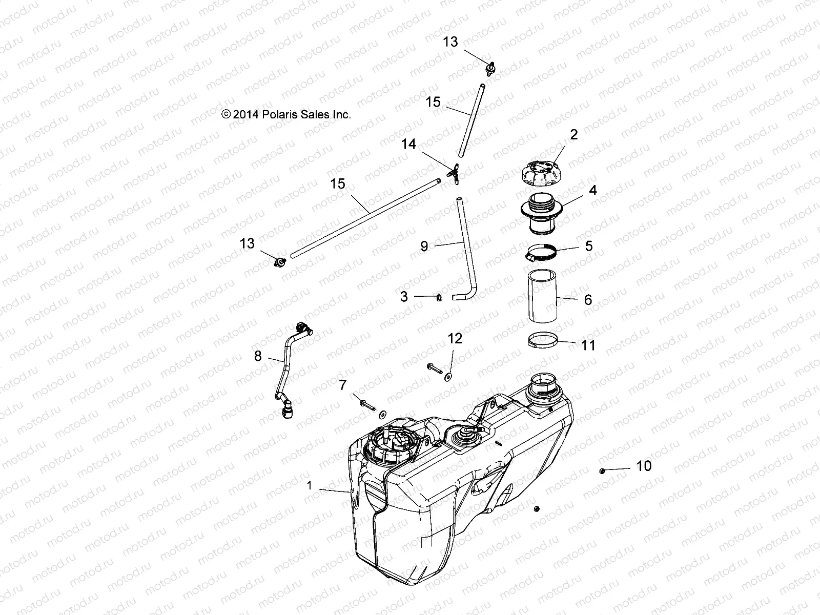 BODY | BODY, FUEL TANK - A16SYS95CK (49ATVFUEL15850TRG)