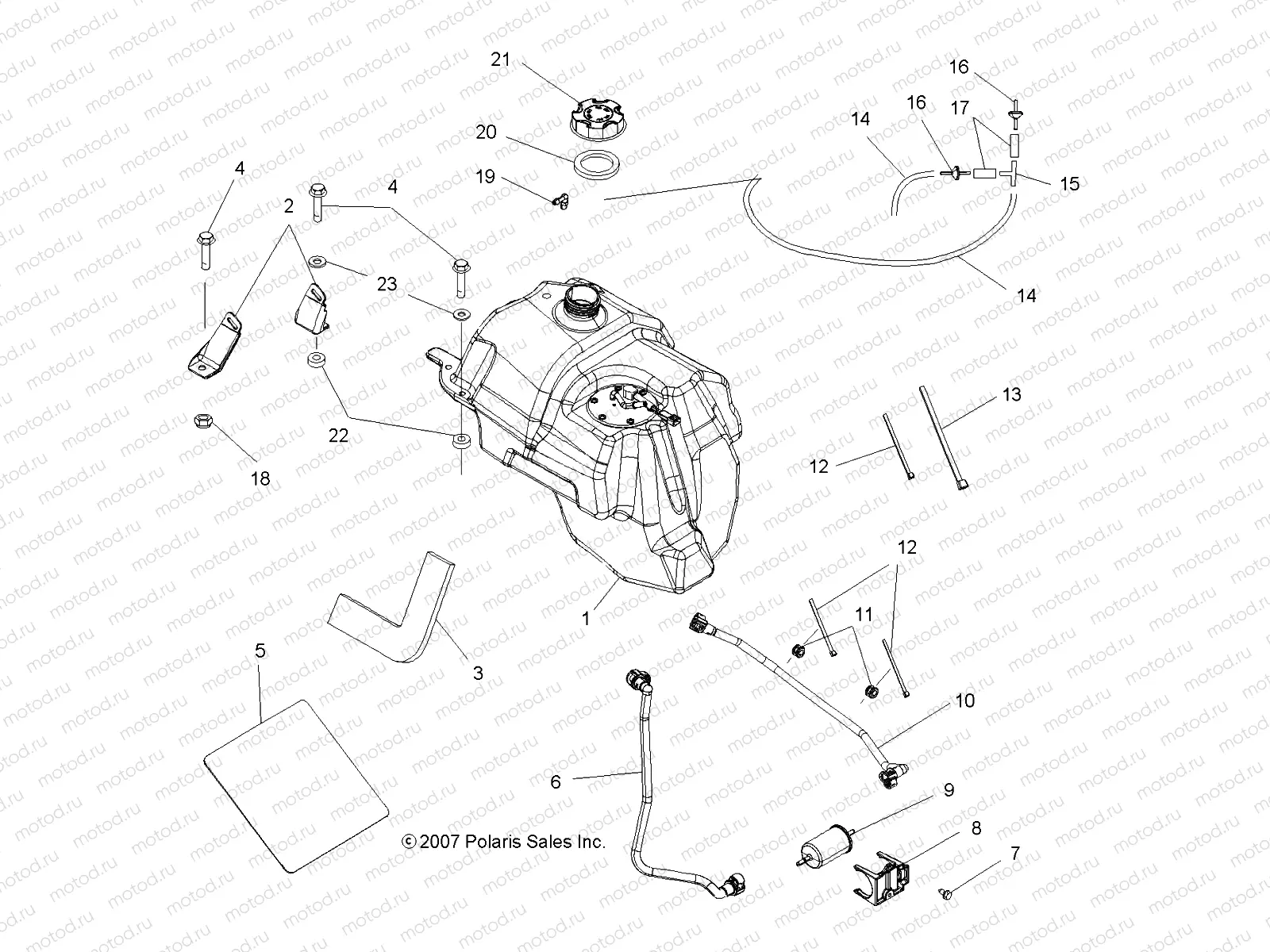BODY | BODY, FUEL TANK ASM. - A08DN76AF/AL/AS (49ATVFUEL08SPTRG800AF)