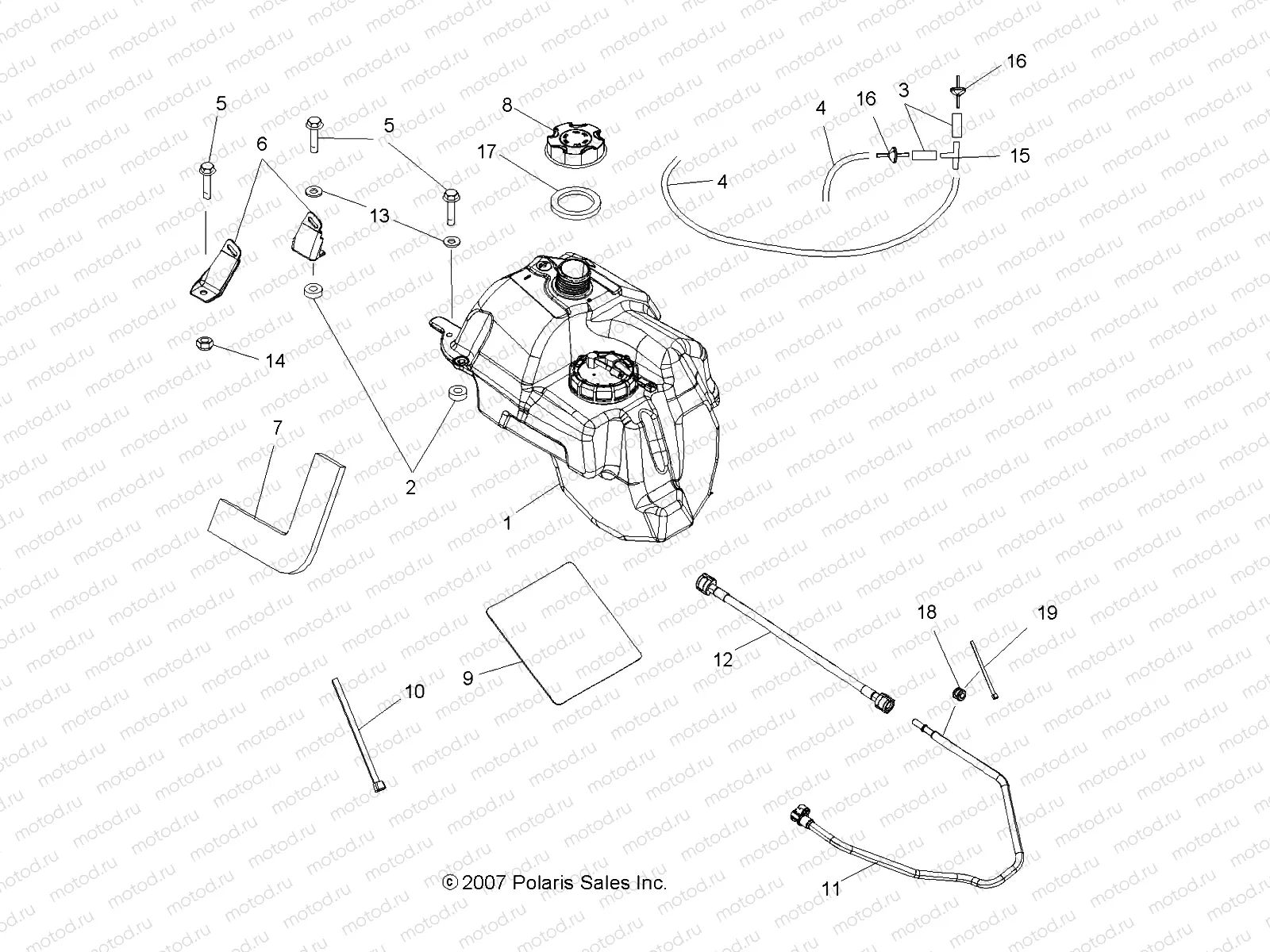 BODY | BODY, FUEL TANK ASM. - A08DN76AG/AH/AJ (49ATVFUEL08SPTRG800AG)
