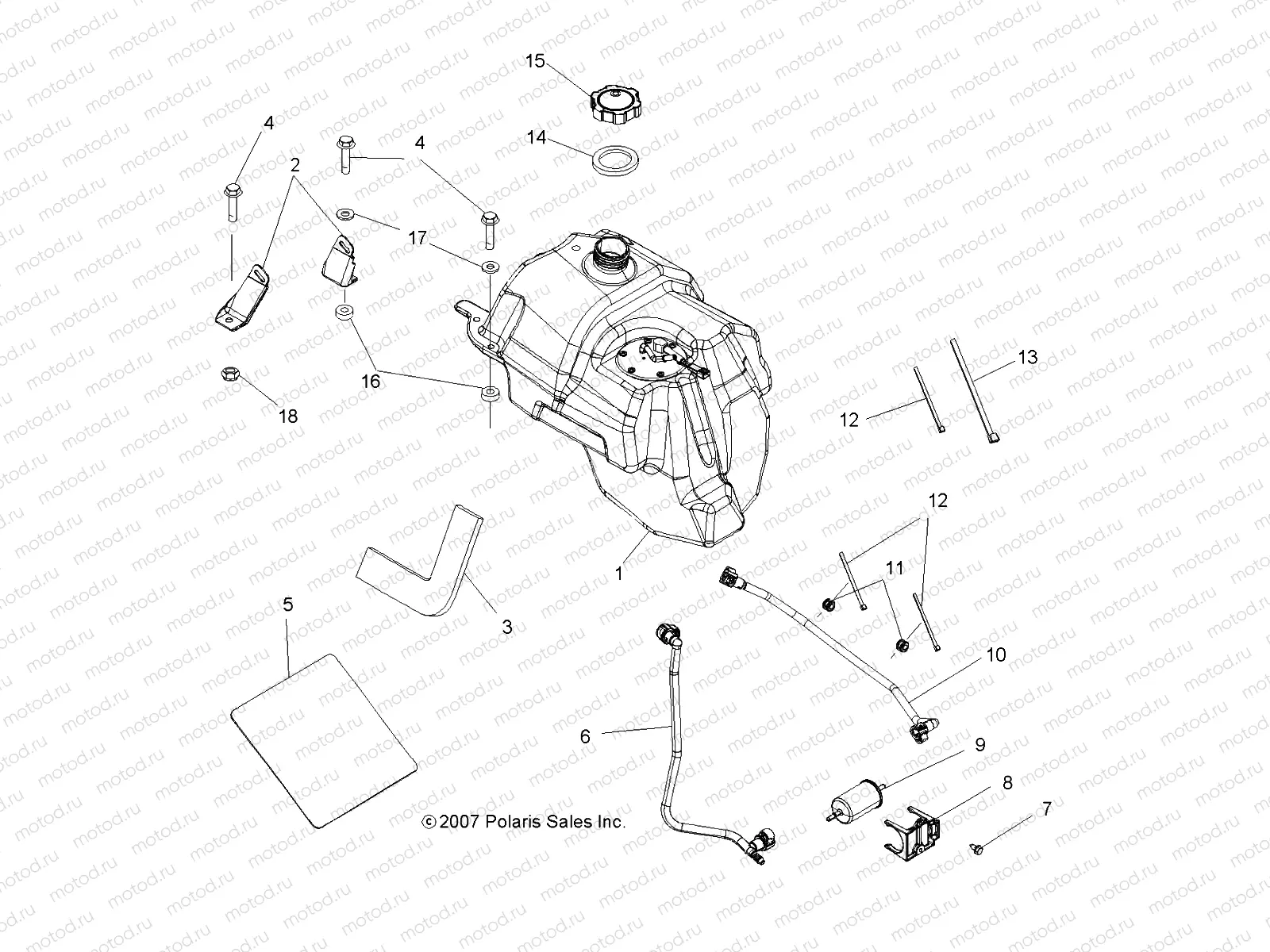 BODY | BODY, FUEL TANK ASM. - A08DN76FC (49ATVFUEL08SPTRG800I)