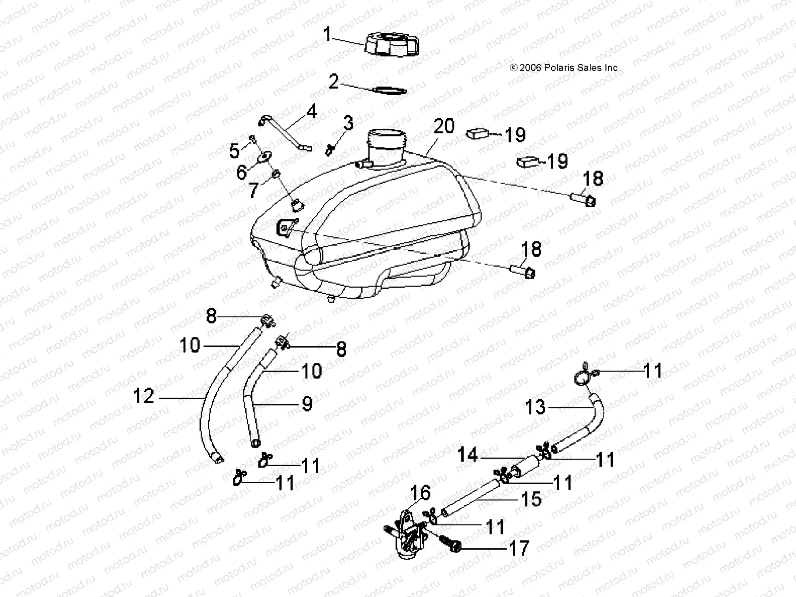 BODY | BODY, FUEL TANK ASM. - A08KA09AB/AC/AD (49ATVFUEL07OTLW90)