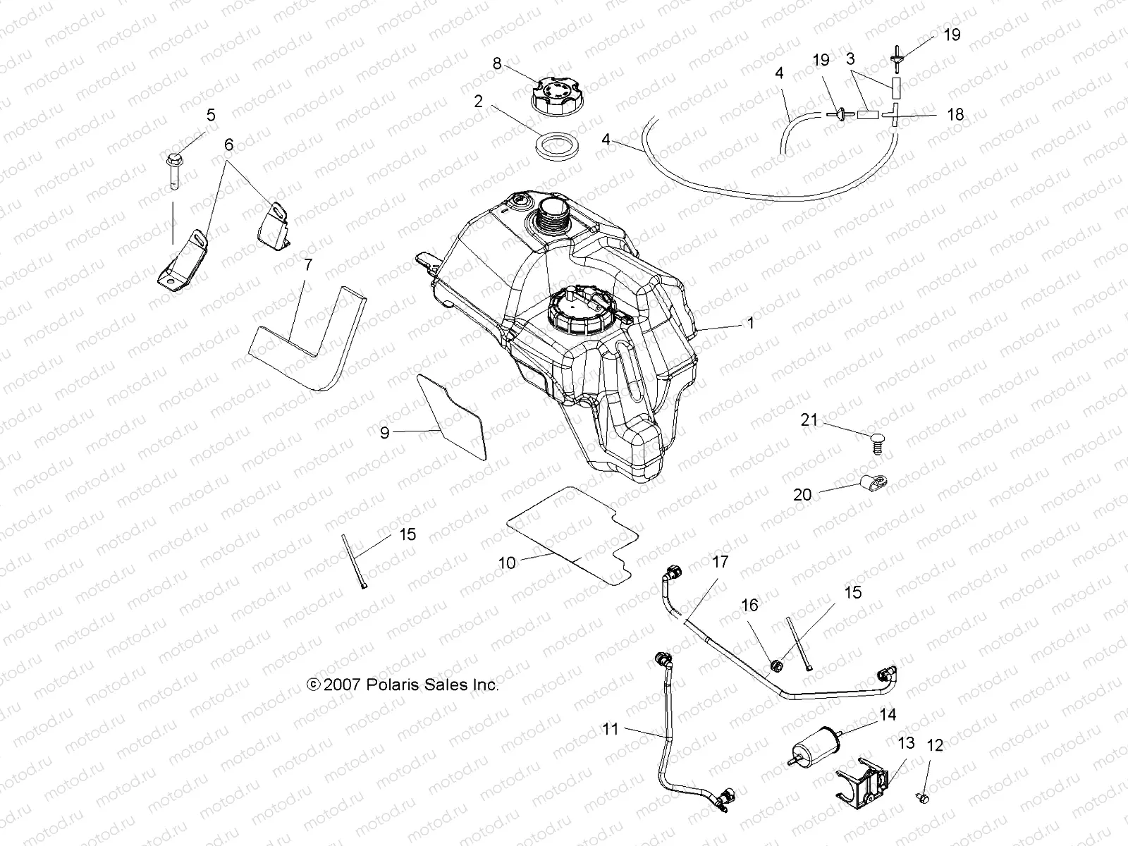 BODY | BODY, FUEL TANK ASM. - A08MH50SS/SQ (49ATVFUEL08SP500EFIA)