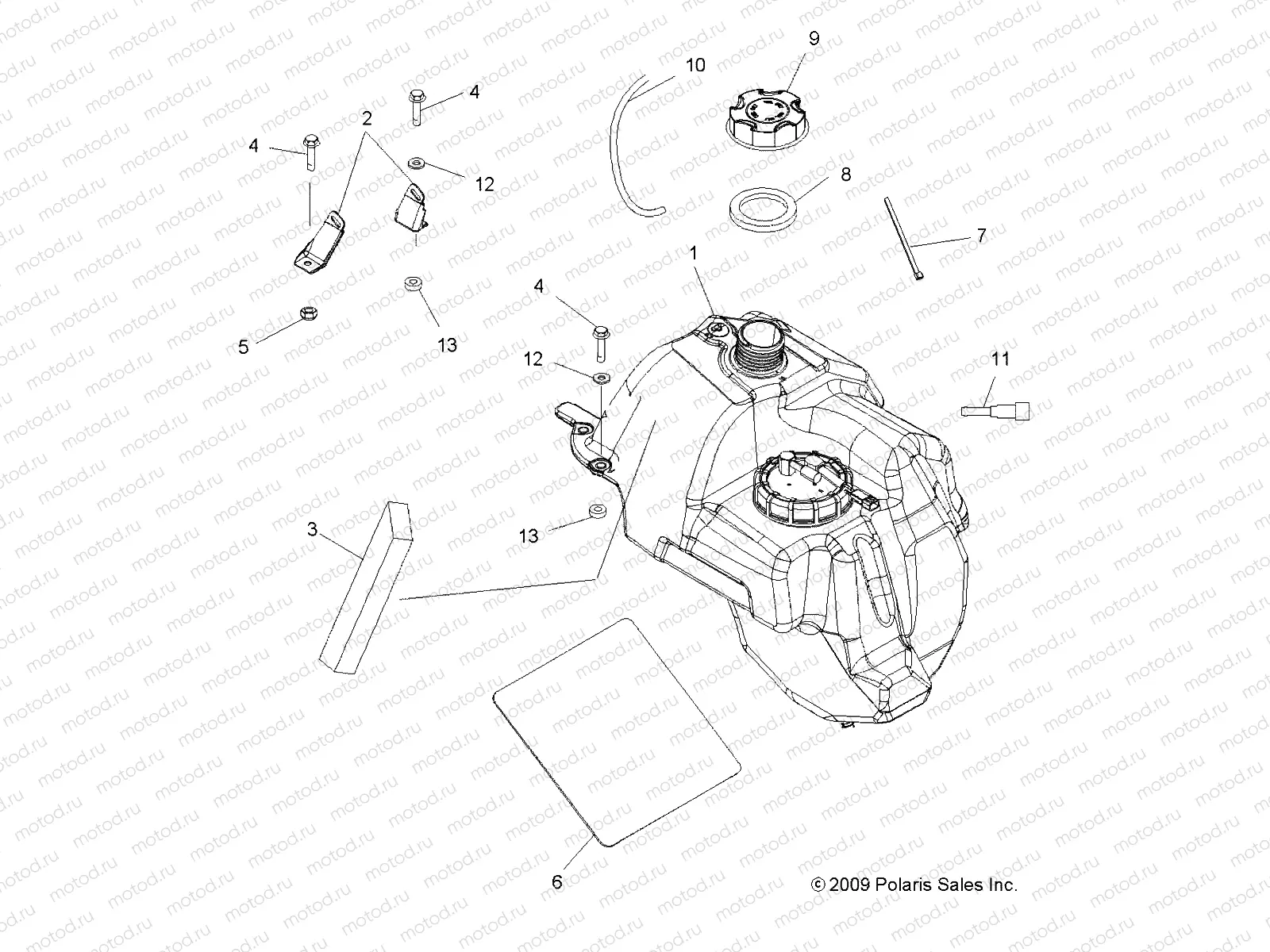 BODY | BODY, FUEL TANK ASM. - A10DH50AX/AZ (49ATVFUEL10SP500TRG)