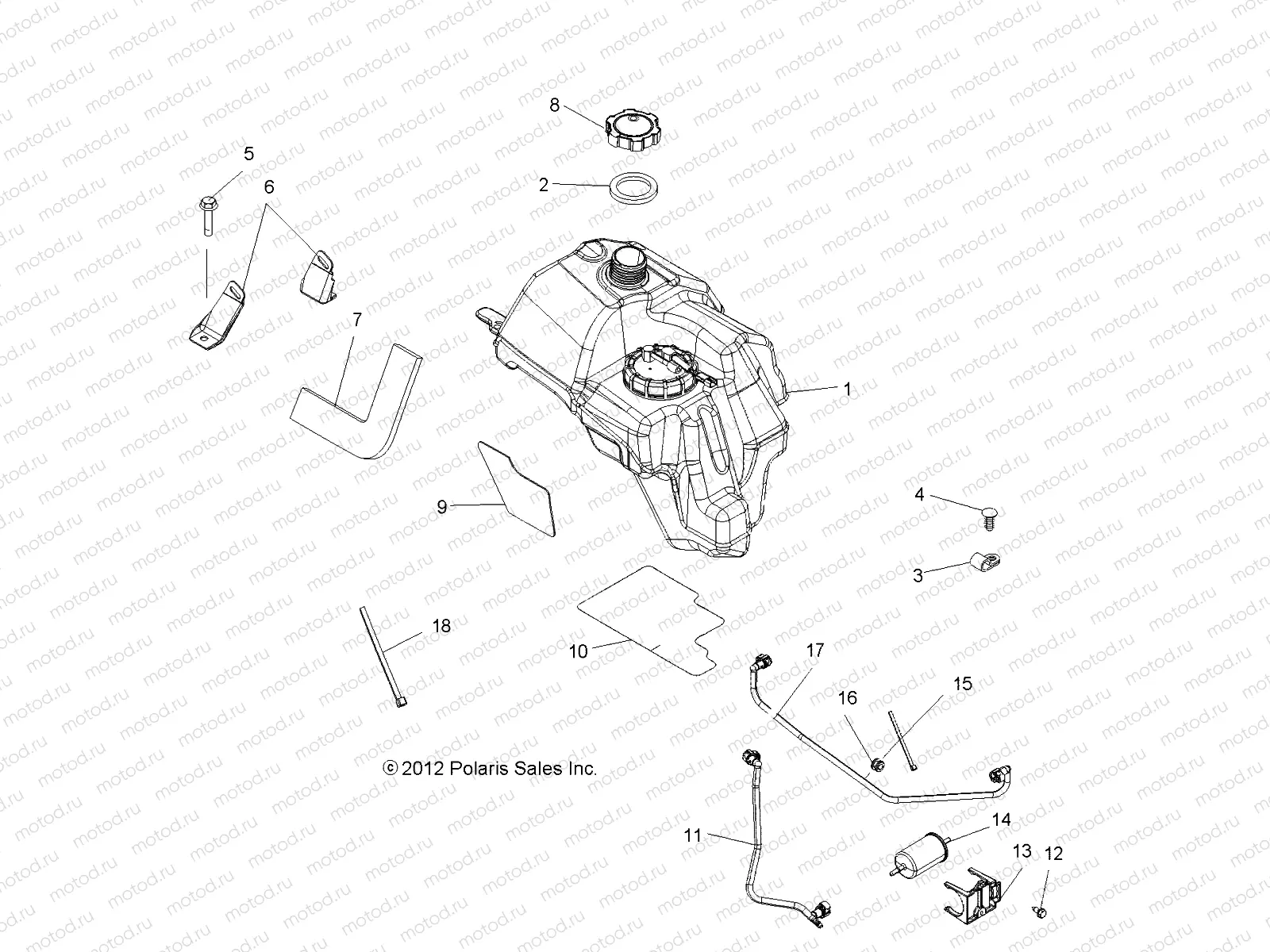 BODY | BODY, FUEL TANK ASM. - A13MN50ET/EX (49ATVFUEL13SP500TR)