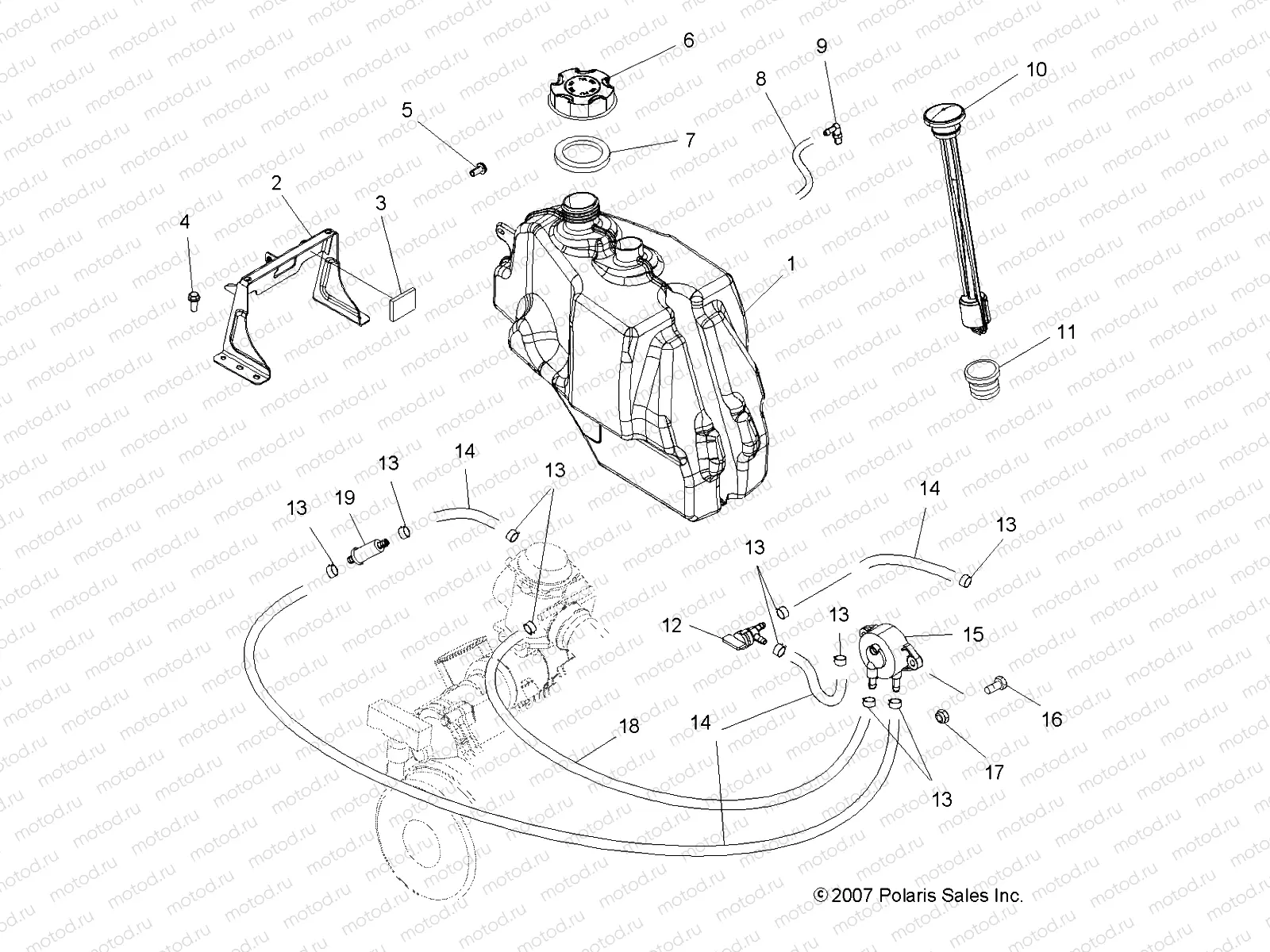 BODY | BODY, FUEL TANK (BUILT 11/05/07 and BEFORE) - A08LH27AX/AZ (49ATVFUEL08SP300B)